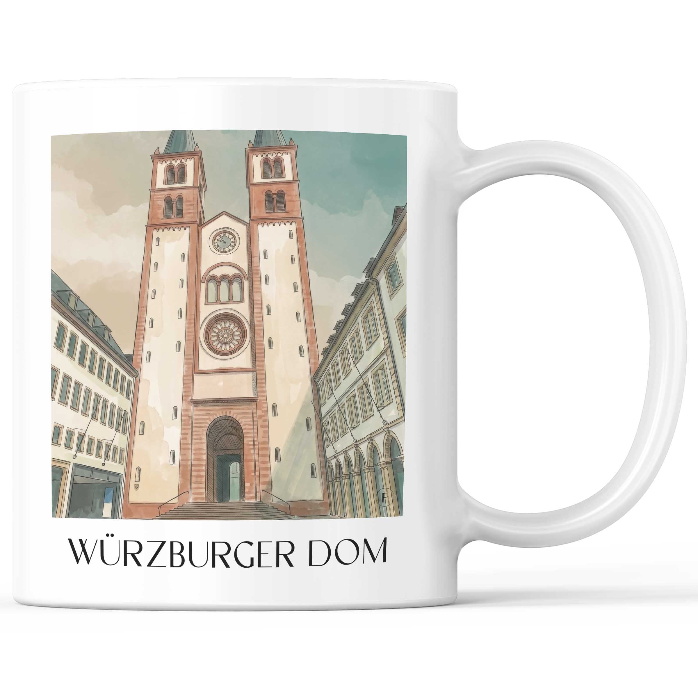 würzburger-dom-franken-deutschland-kaffeebecher-aquarell