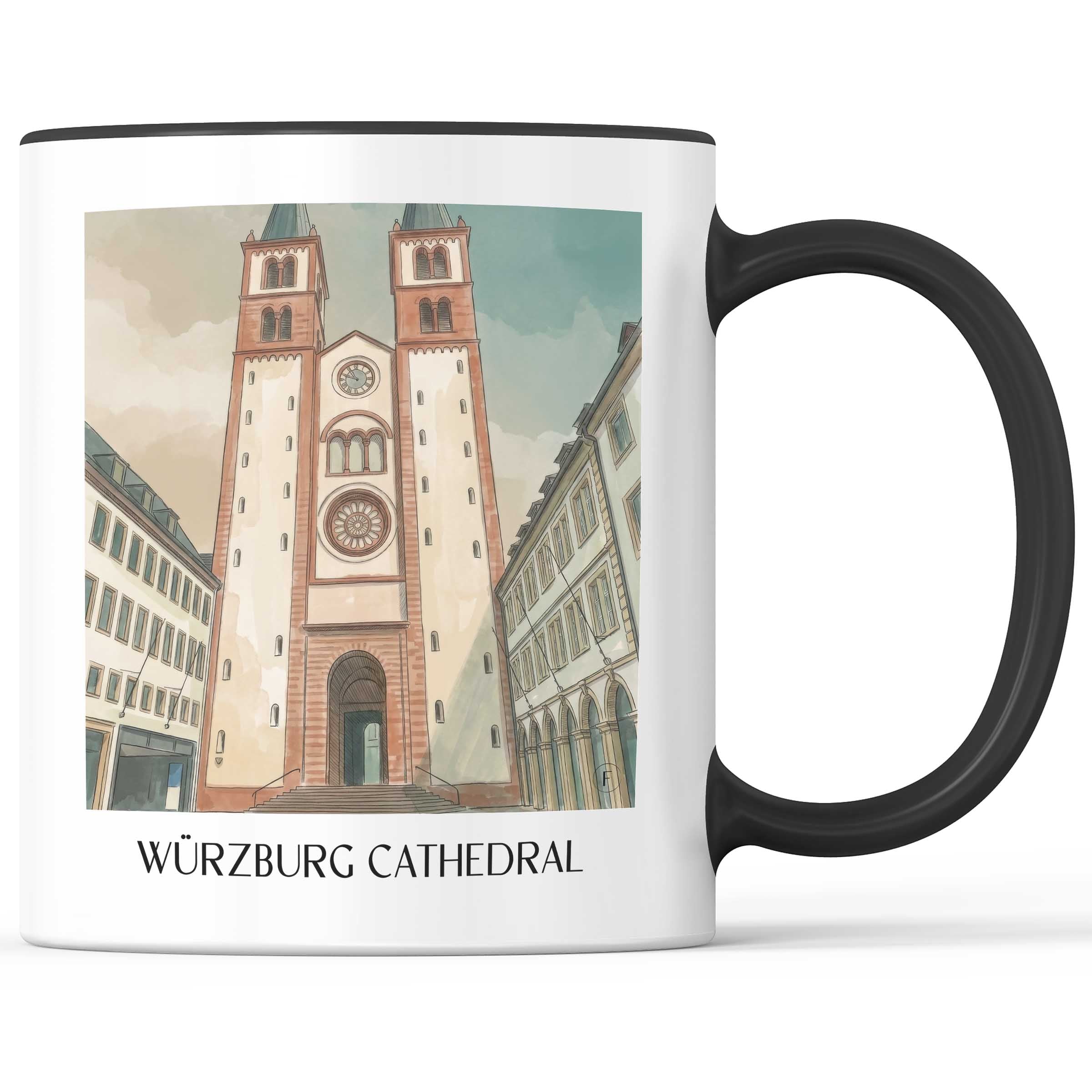 Würzburger Dom Kaffeebecher - Franken - Deutschland Becher - Kaffeetasse im Aquarell Stil - favplace