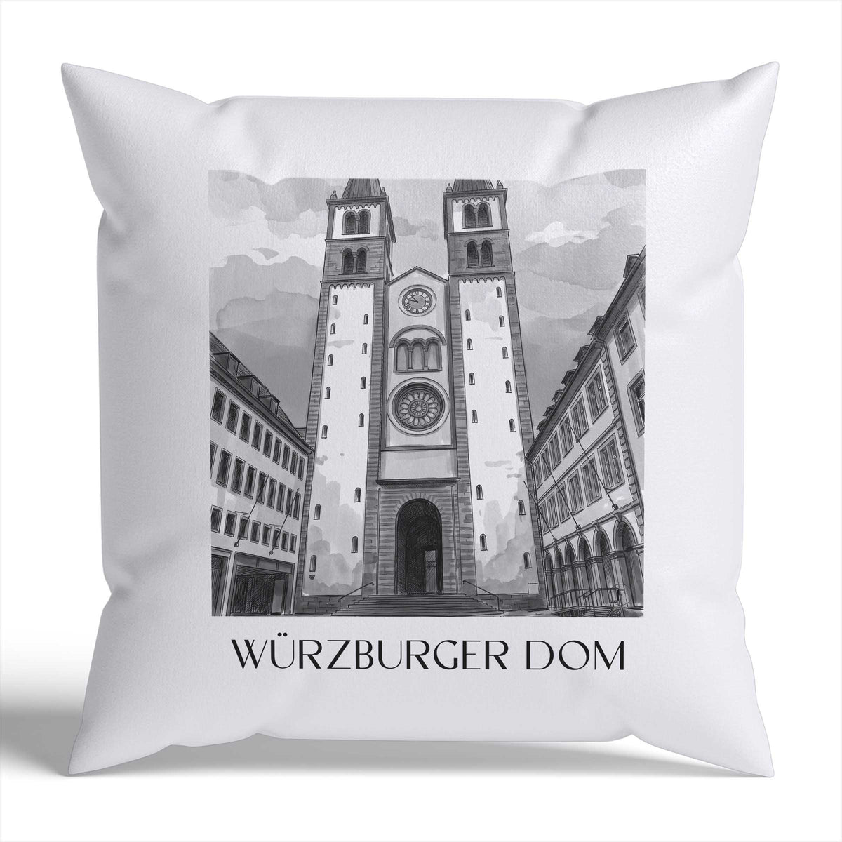 würzburger-dom-franken-deutschland-kissenbezug-aquarell-schwarz-weiss