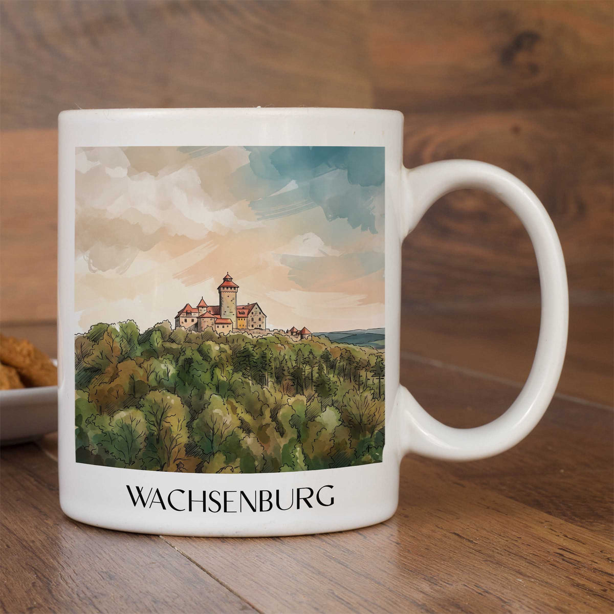 wachsenburg-thüringen-deutschland-kaffeebecher-aquarell