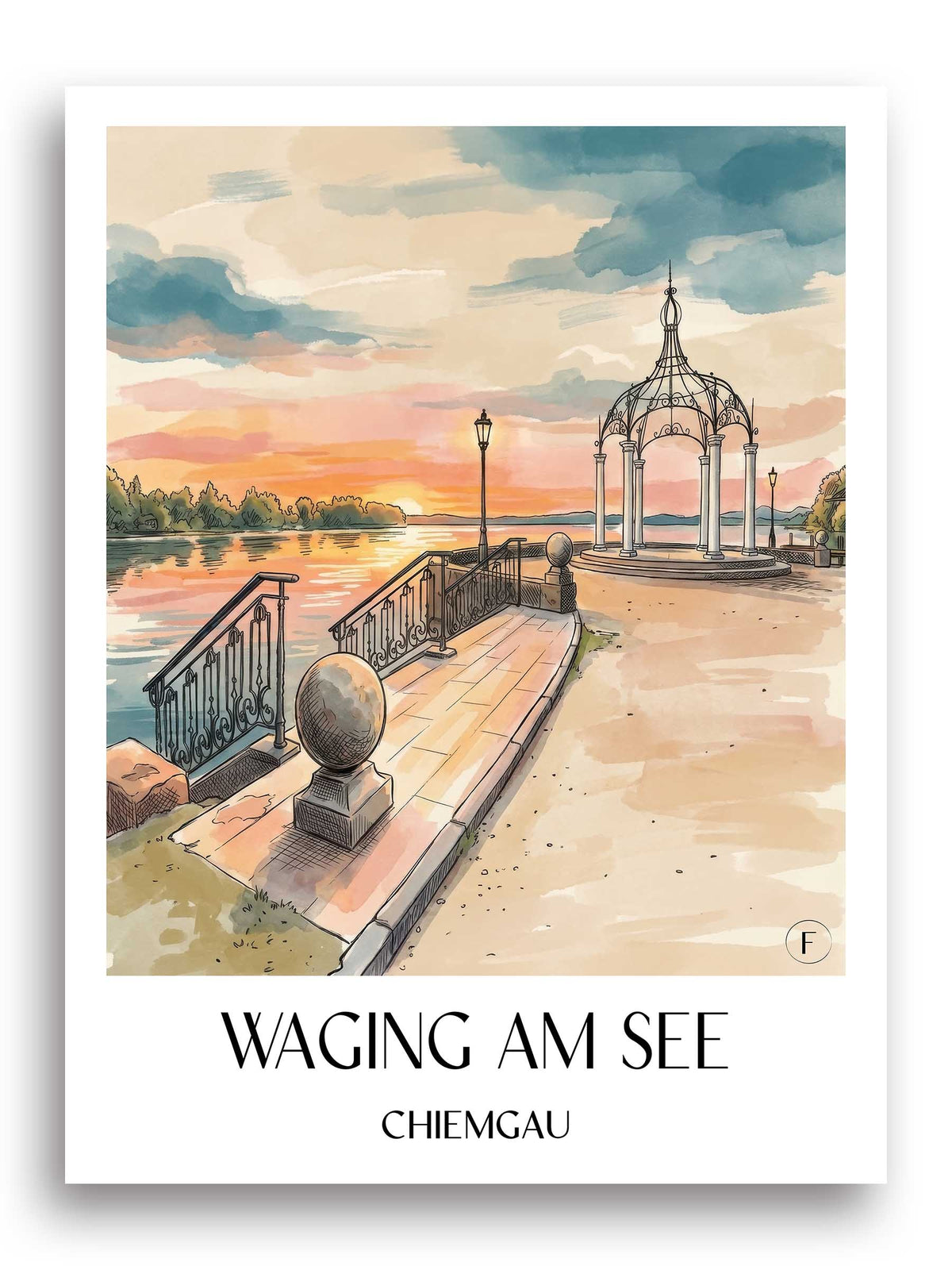 waging-am-see-chiemgau-deutschland-poster-aquarell