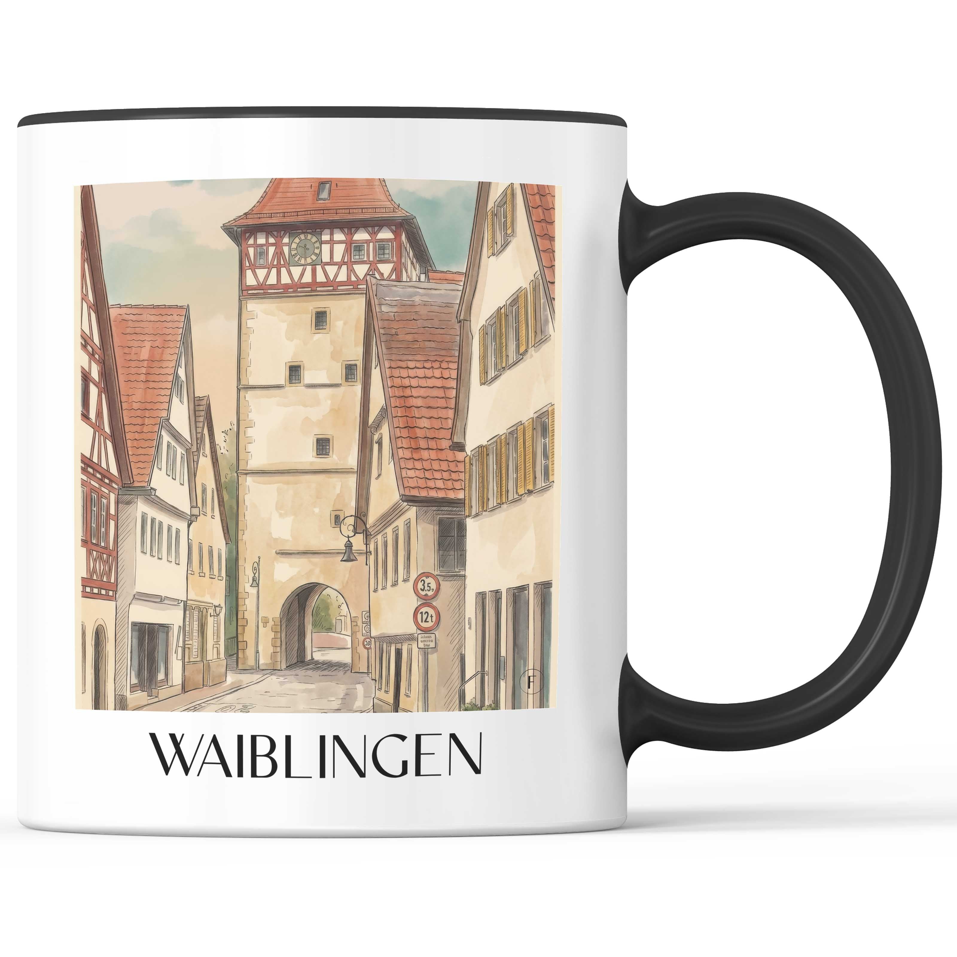 Waiblingen - Deutschland Becher - Kaffeetasse im Aquarell Stil - favplace