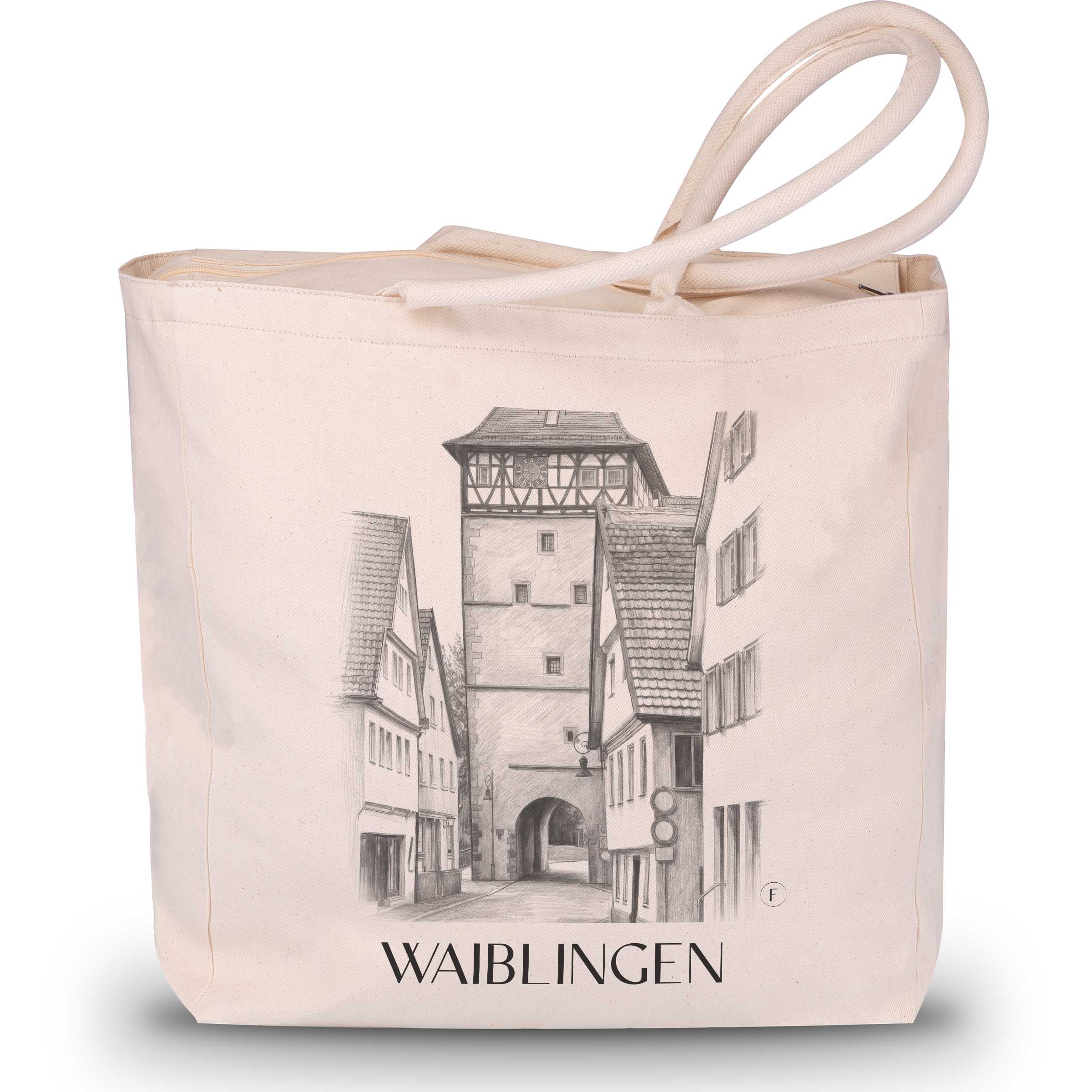 Waiblingen - Germany Tote Bag - Drawing Style Shopping Bag
