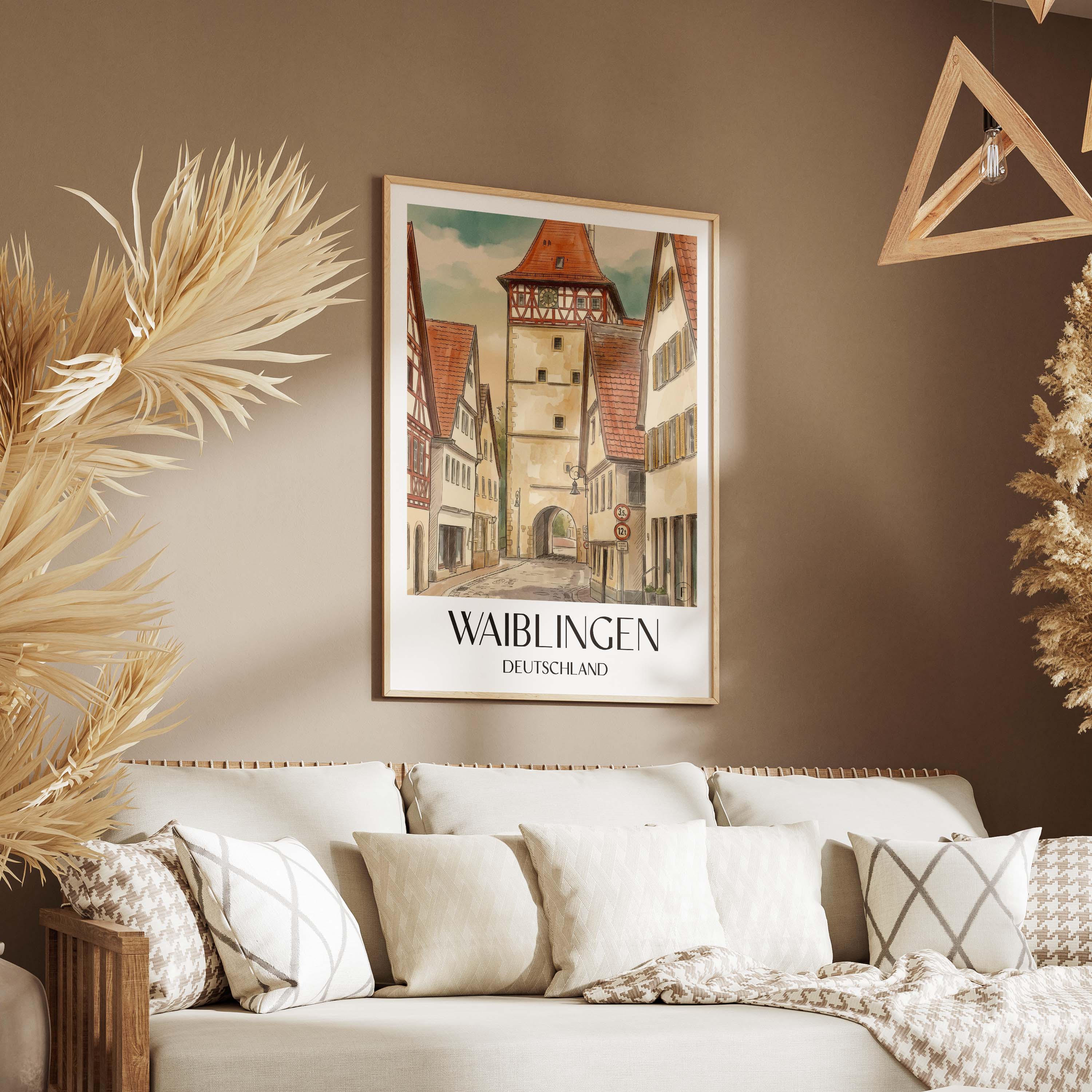 waiblingen-deutschland-poster-aquarell