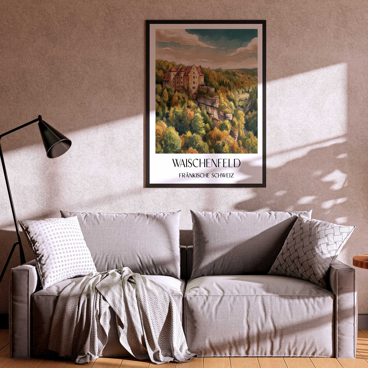 waischenfeld-fränkische-schweiz-deutschland-poster-aquarell
