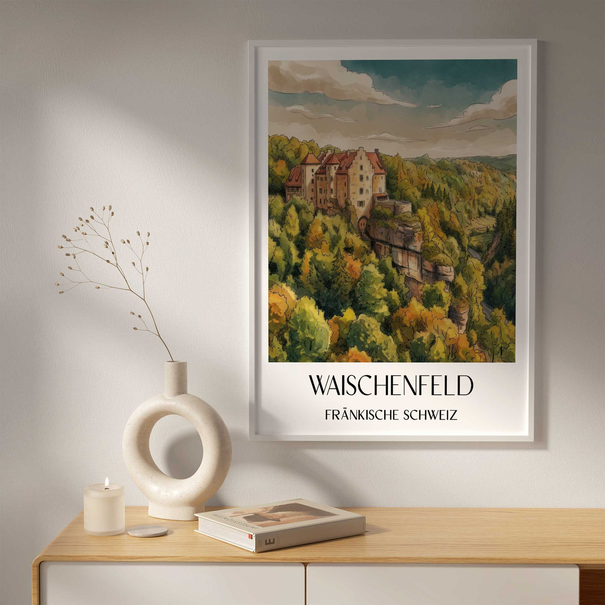 waischenfeld-fränkische-schweiz-deutschland-poster-aquarell