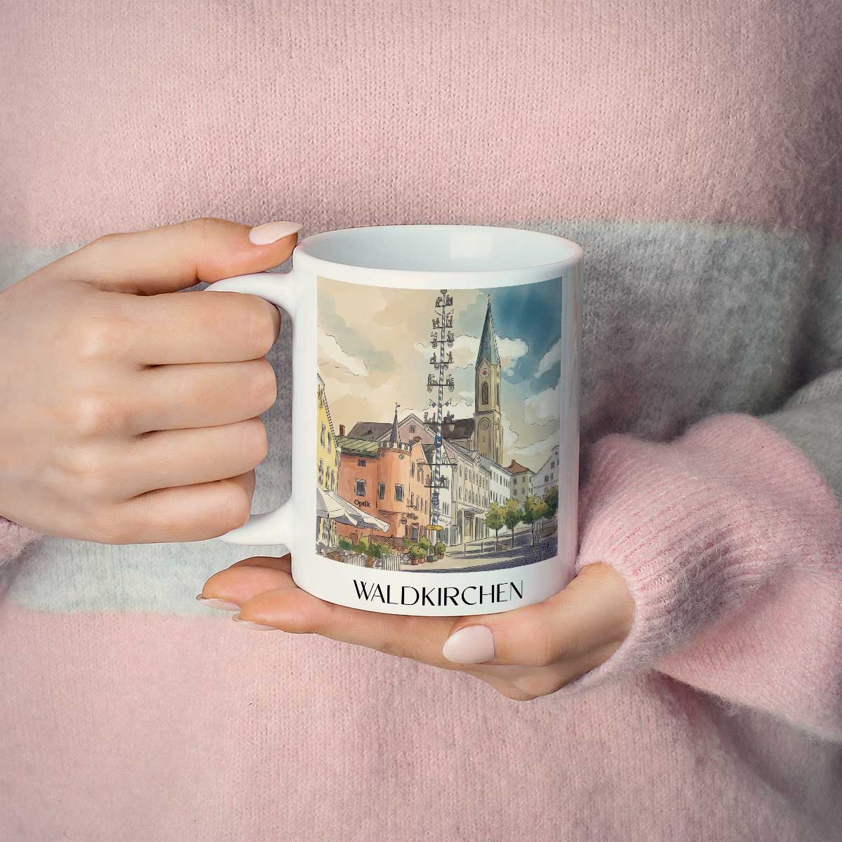 waldkirchen-bayerischer-wald-deutschland-kaffeebecher-aquarell