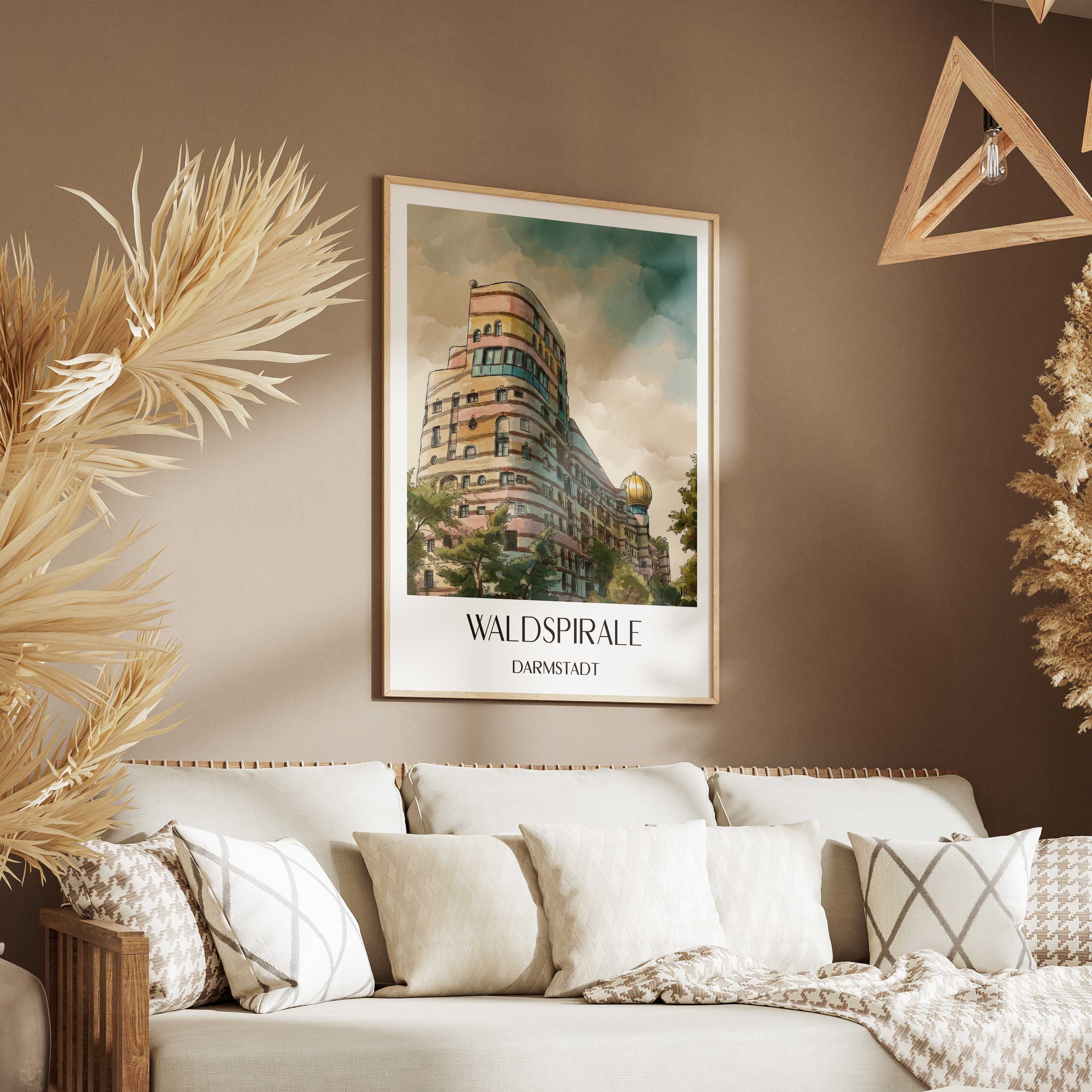 waldspirale-darmstadt-deutschland-poster-aquarell