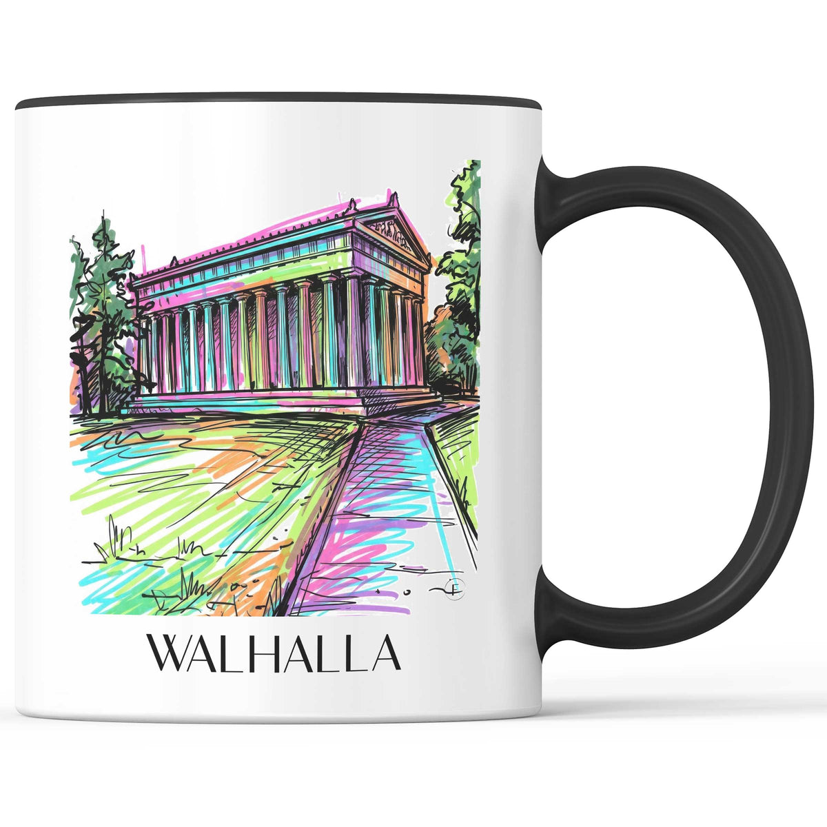 Walhalla Kaffeebecher - Regensburg - Deutschland Becher - Kaffeetasse im Tag Graffiti Stil - favplace