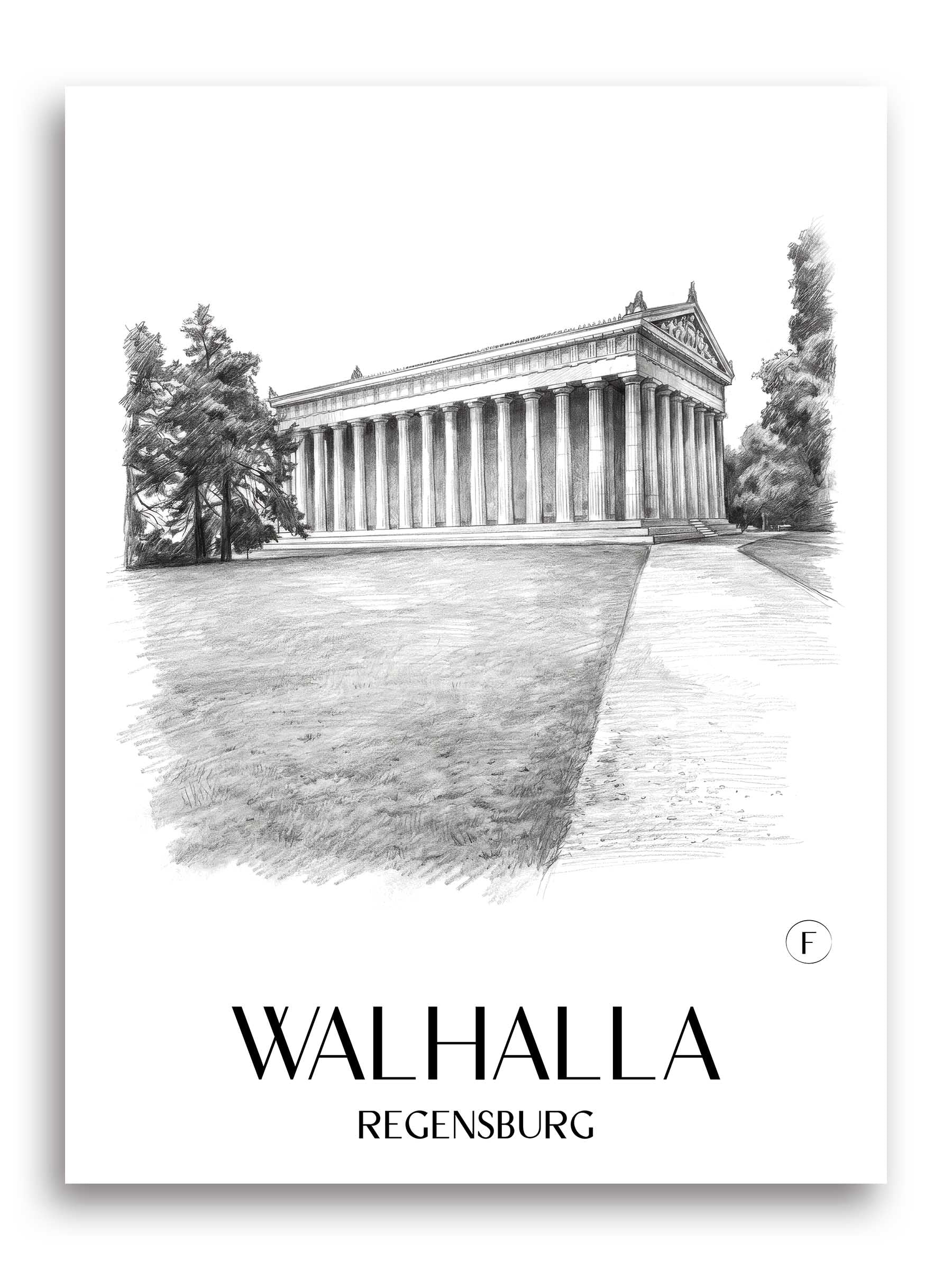 walhalla-regensburg-deutschland-poster-bleistift-zeichnung-drawing