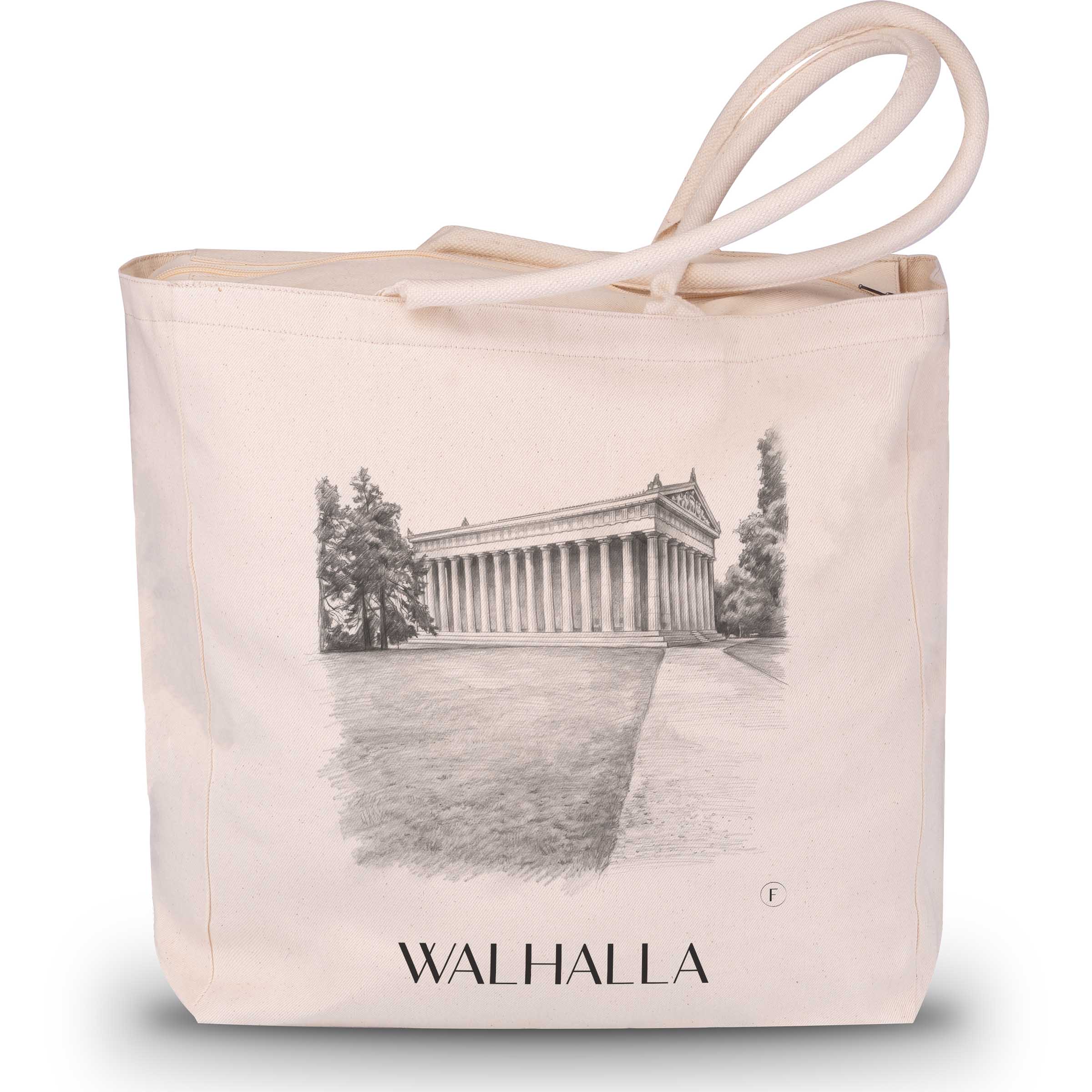 Walhalla Shopping Tasche - Regensburg - Deutschland Tote Bag - Einkaufstasche im Zeichnung Stil - favplace