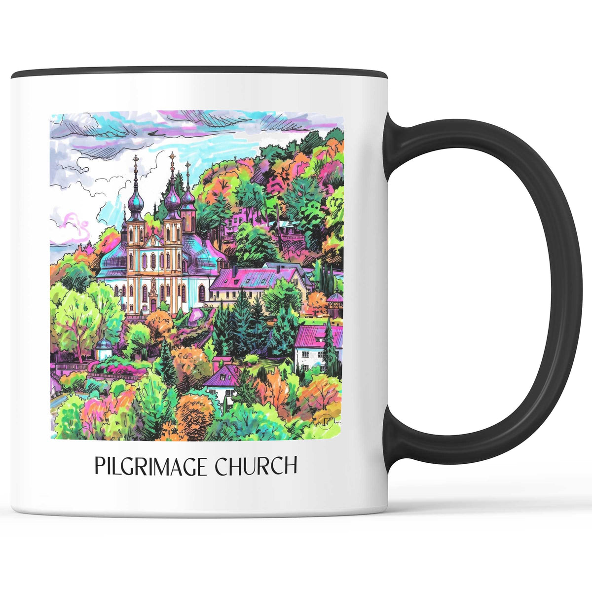 Wallfahrtskirche Kaffeebecher - Würzburg - Deutschland Becher - Kaffeetasse im Tag Graffiti Stil - favplace
