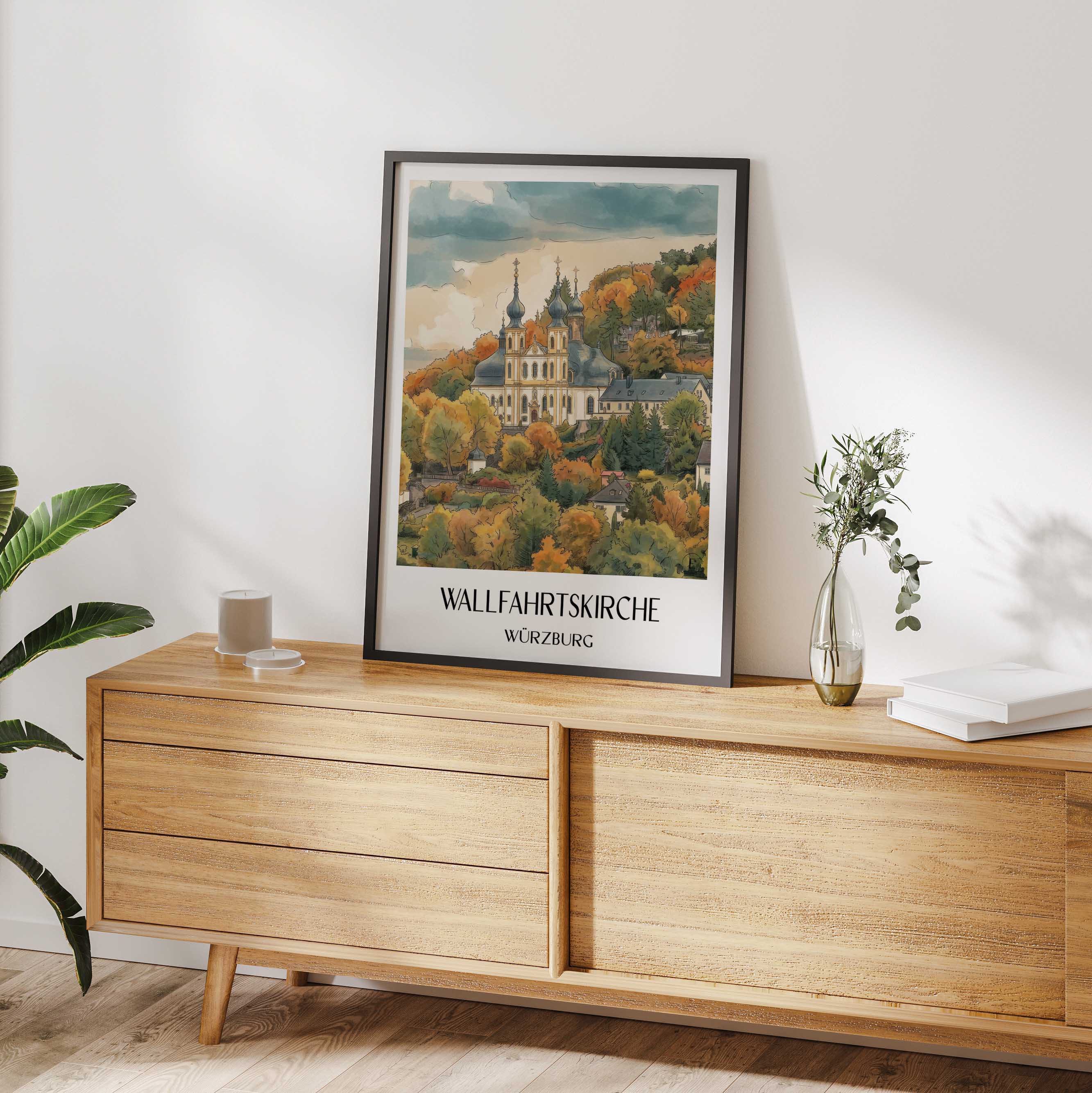 wallfahrtskirche-würzburg-deutschland-poster-aquarell