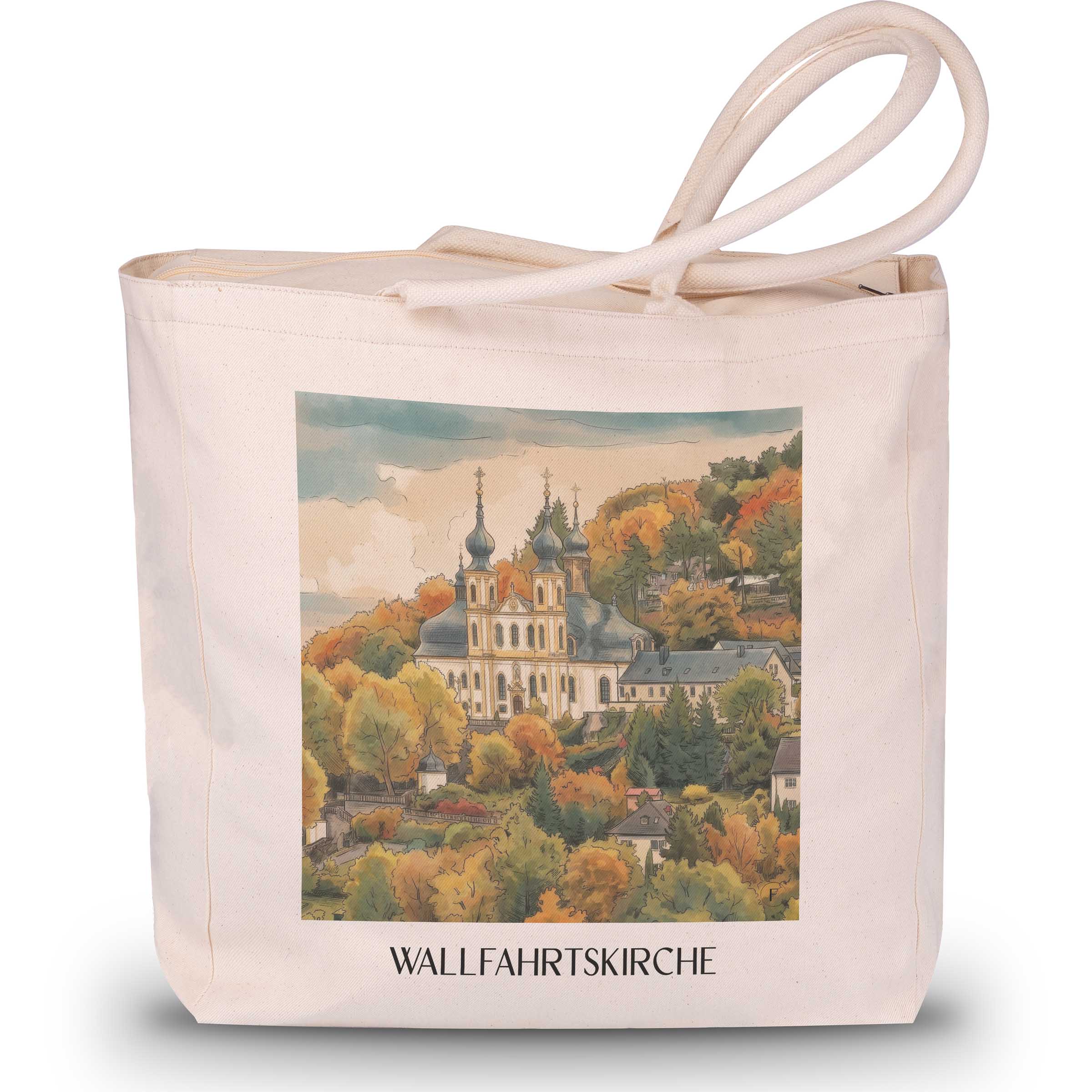 wallfahrtskirche-würzburg-deutschland-einkaufstasche-aquarell