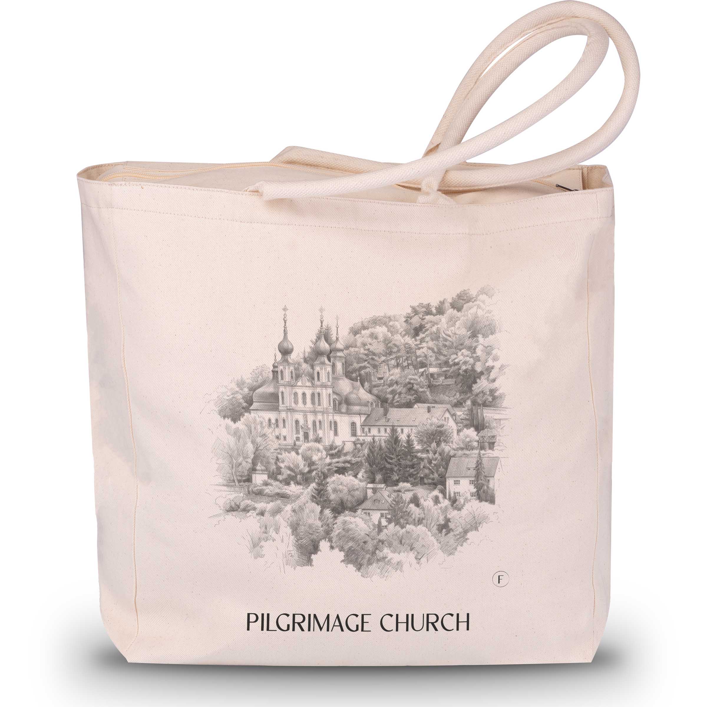 Wallfahrtskirche Shopping Tasche - Würzburg - Deutschland Tote Bag - Einkaufstasche im Zeichnung Stil - favplace