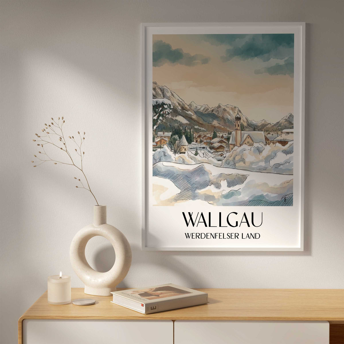 wallgau-werdenfelser-land-deutschland-poster-aquarell