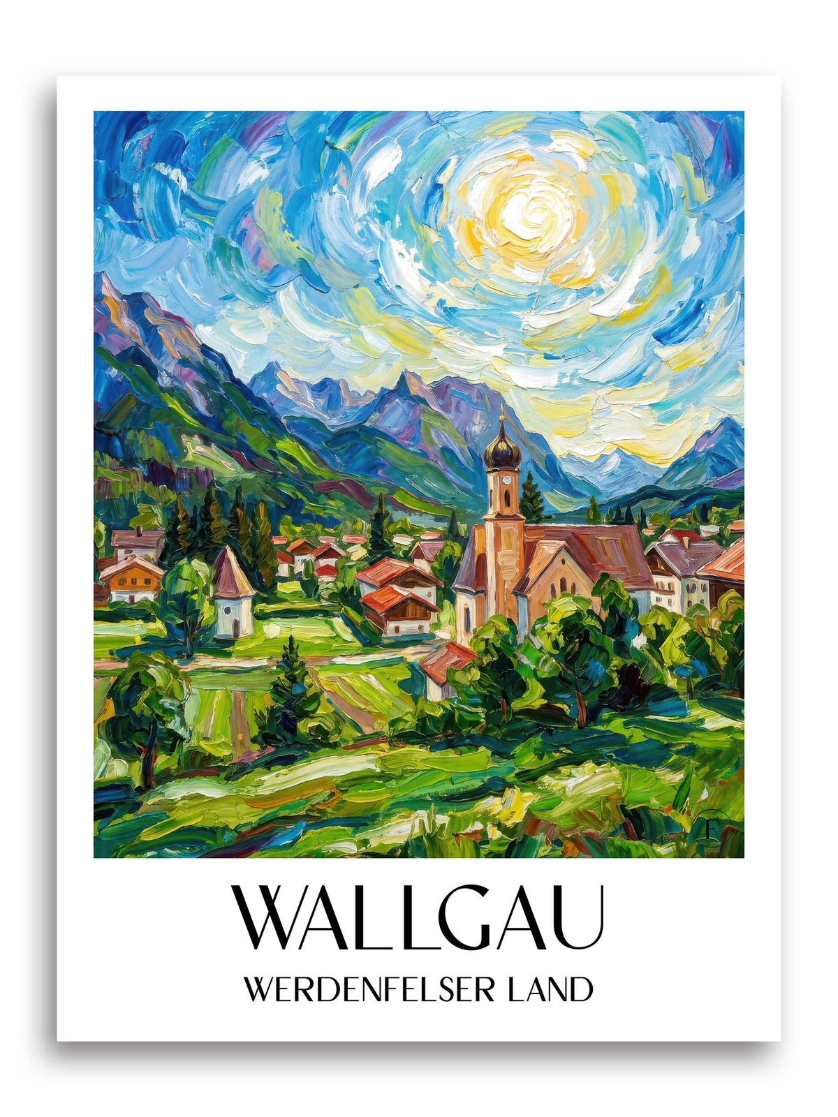 wallgau-werdenfelser-land-deutschland-poster-oil-painting-oelgemaelde