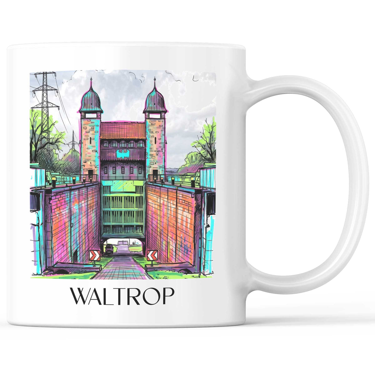Waltrop Kaffeebecher - Ruhrgebiet - Deutschland Becher - Kaffeetasse im Tag Graffiti Stil - favplace