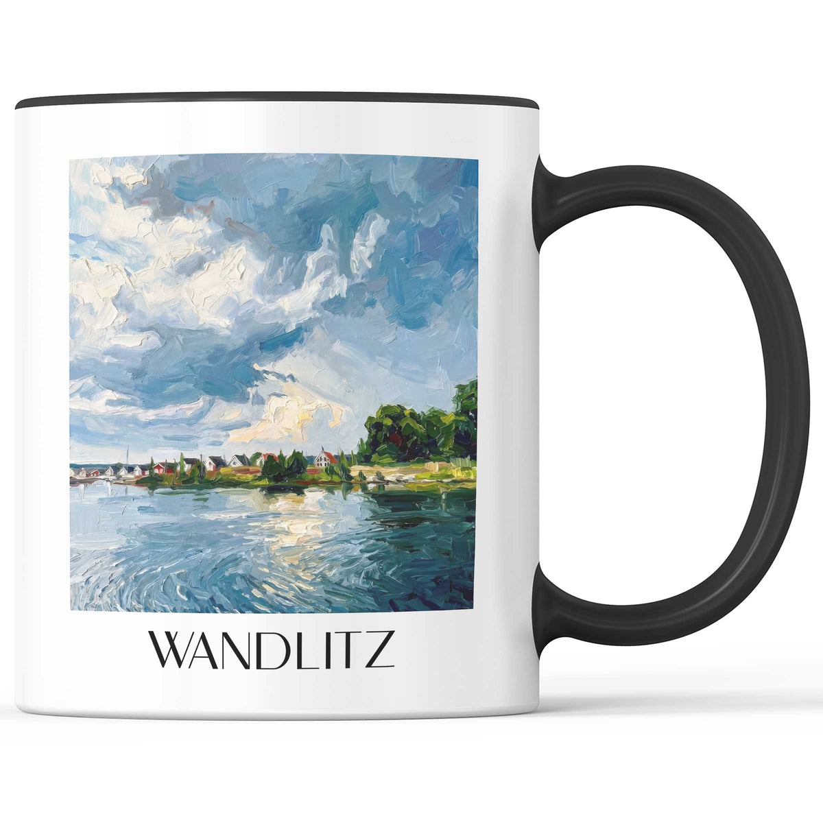Wandlitz Kaffeebecher - Brandenburg - Deutschland Becher - Kaffeetasse im Ölgemälde Stil - favplace
