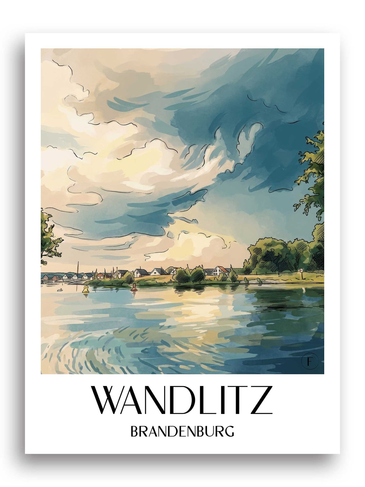 wandlitz-brandenburg-deutschland-poster-aquarell