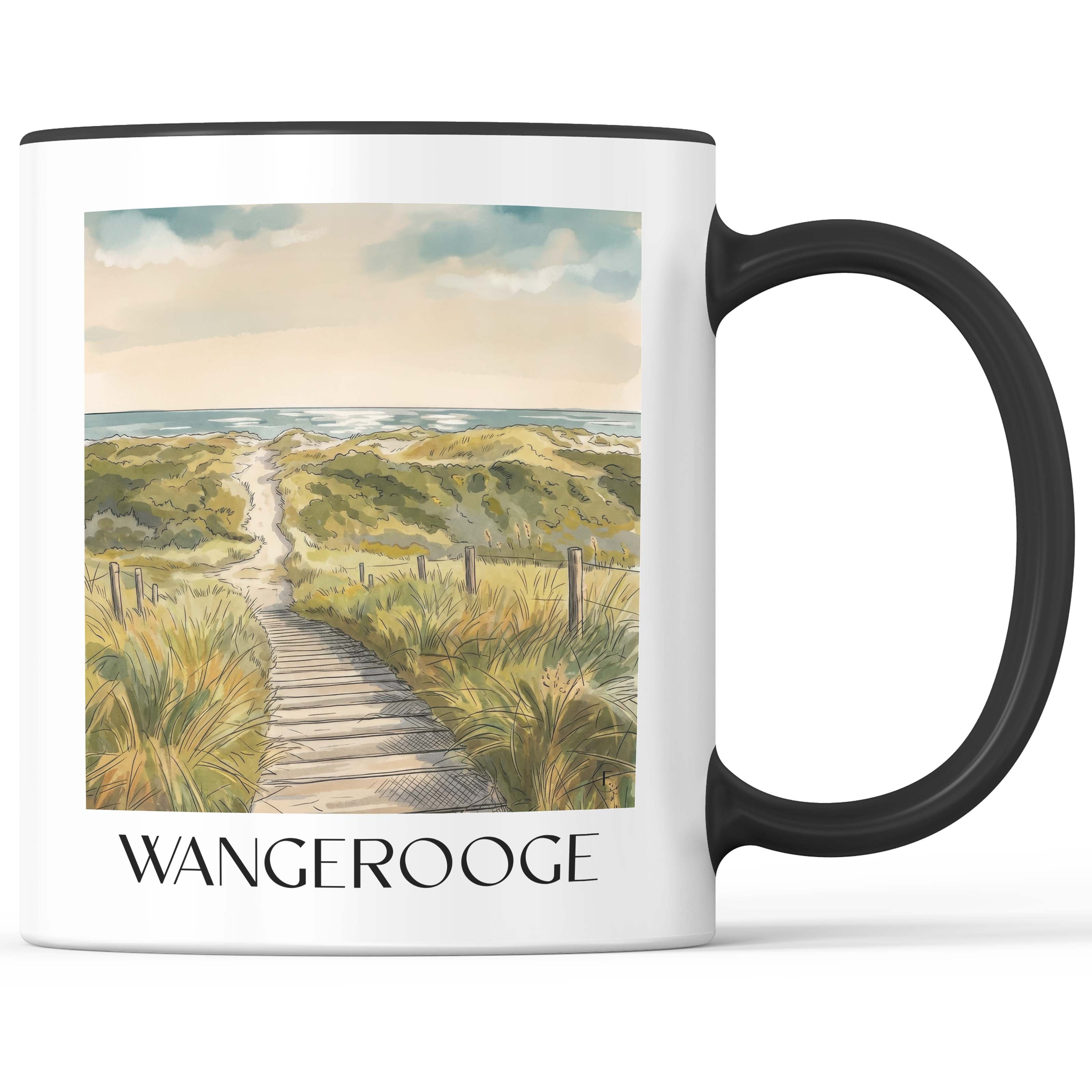 Wangerooge - Deutschland Becher - Kaffeetasse im Aquarell Stil - favplace
