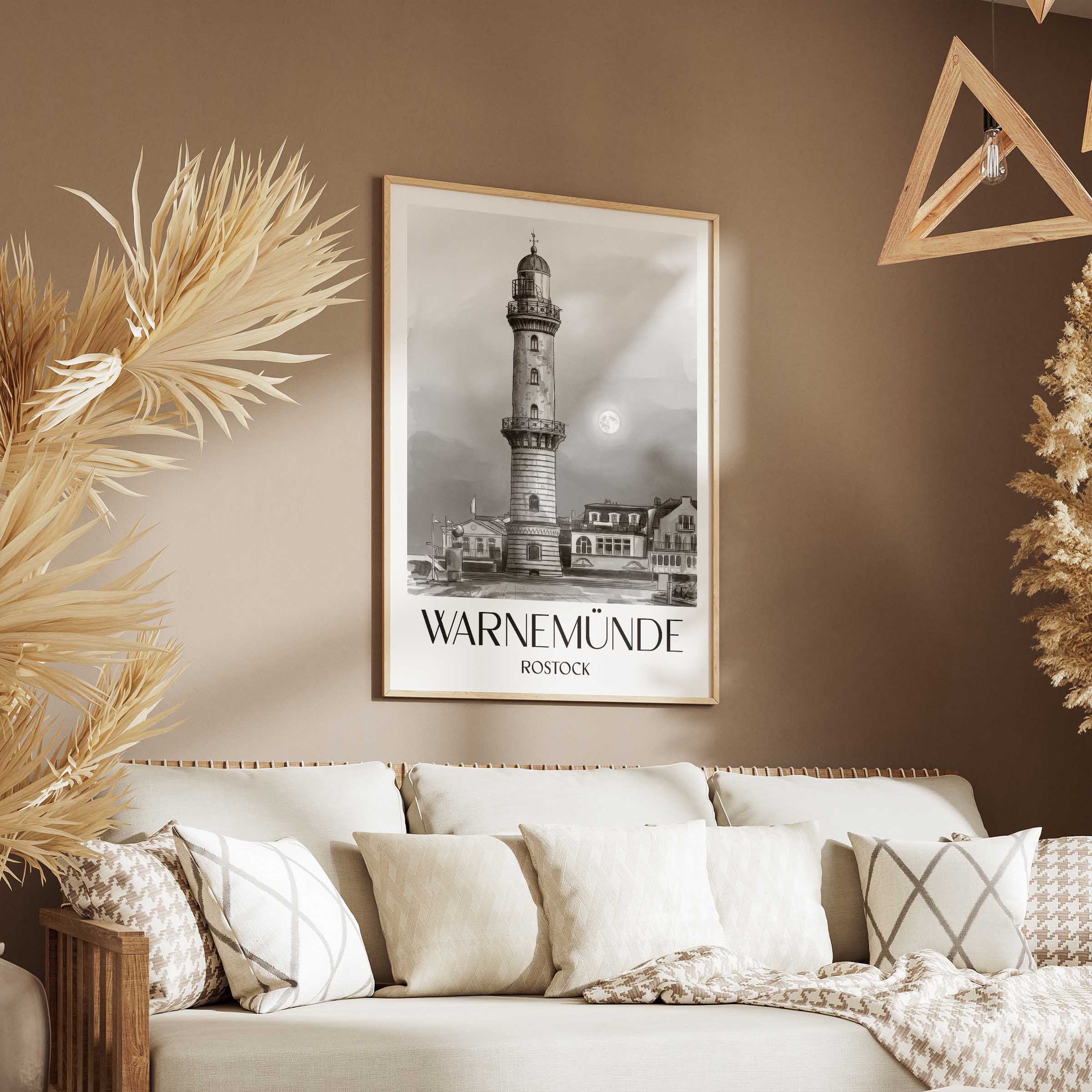 warnemünde-rostock-deutschland-poster-aquarell-schwarz-weiss