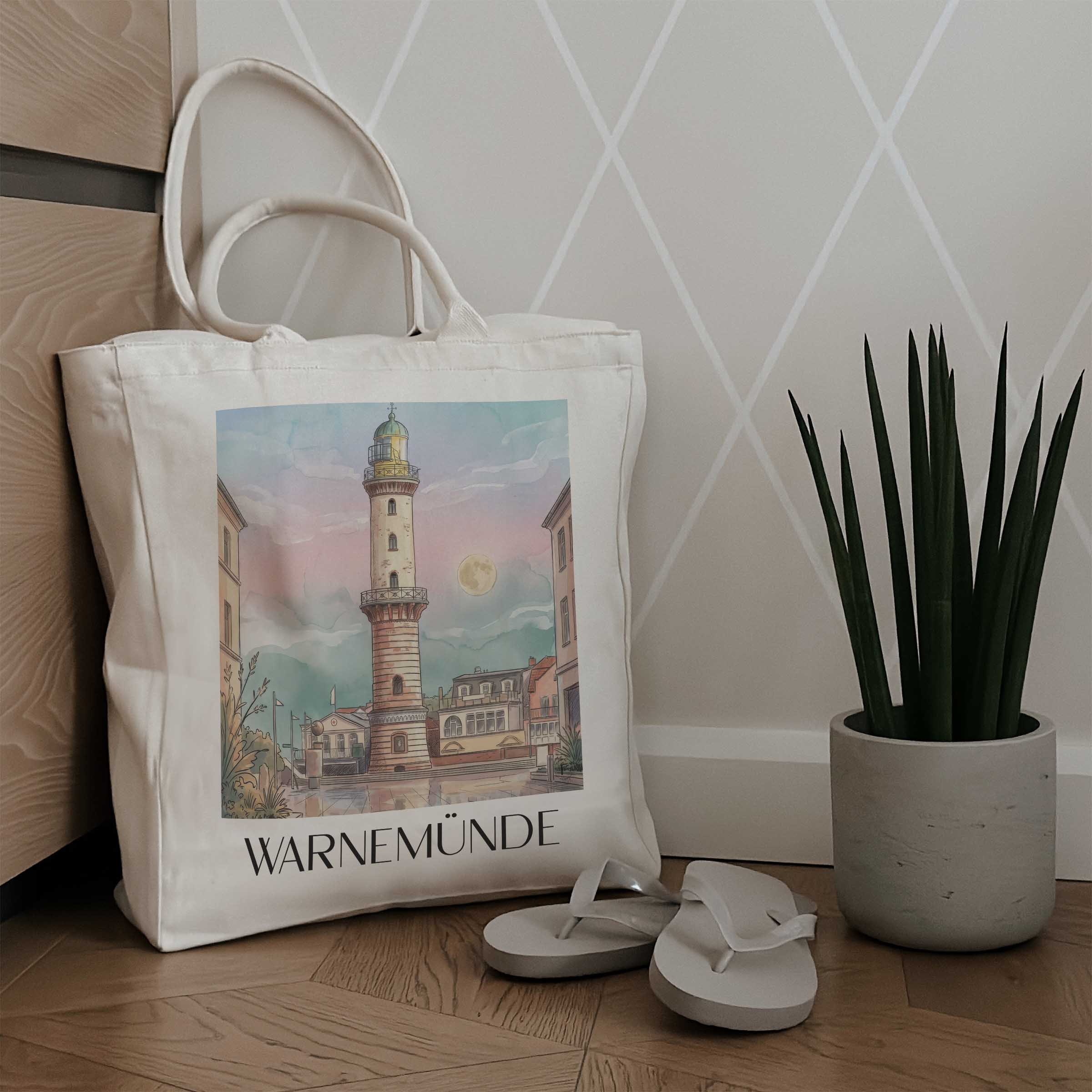 warnemünde-rostock-deutschland-einkaufstasche-aquarell