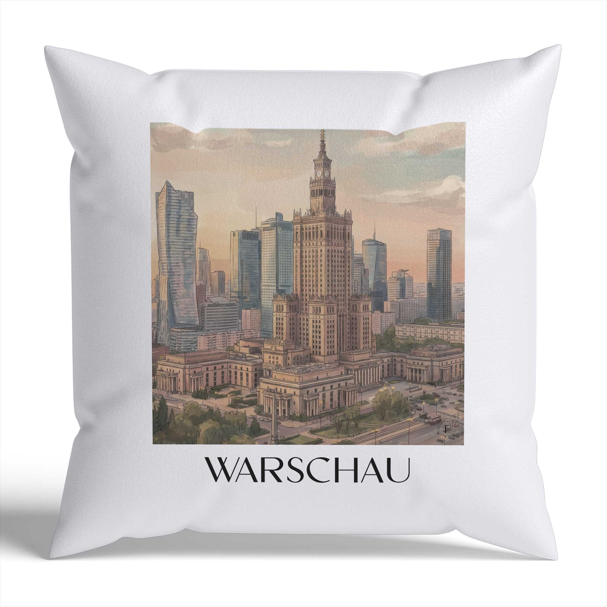 warschau-polen-polen-kissenbezug-aquarell