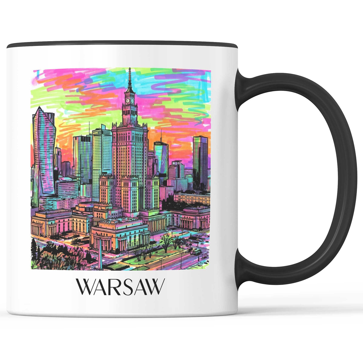 Warschau - Polen Becher - Kaffeetasse im Tag Graffiti Stil - favplace