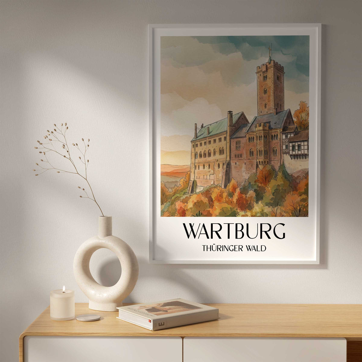 wartburg-thüringer-wald-deutschland-poster-aquarell