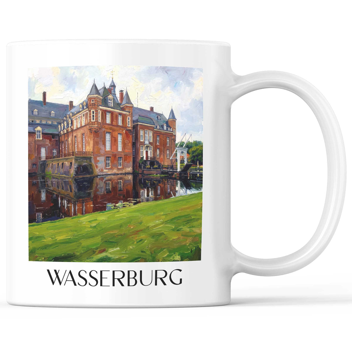 wasserburg-anholt-deutschland-kaffeebecher-oil-painting-oelgemaelde