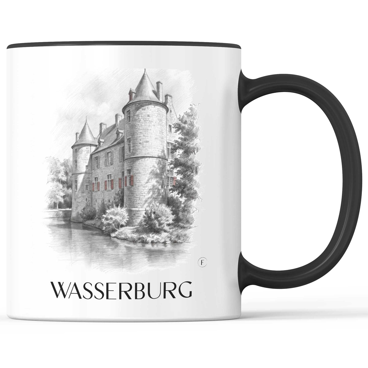 wasserburg--ratingen-deutschland-kaffeebecher-bleistift-zeichnung-drawing