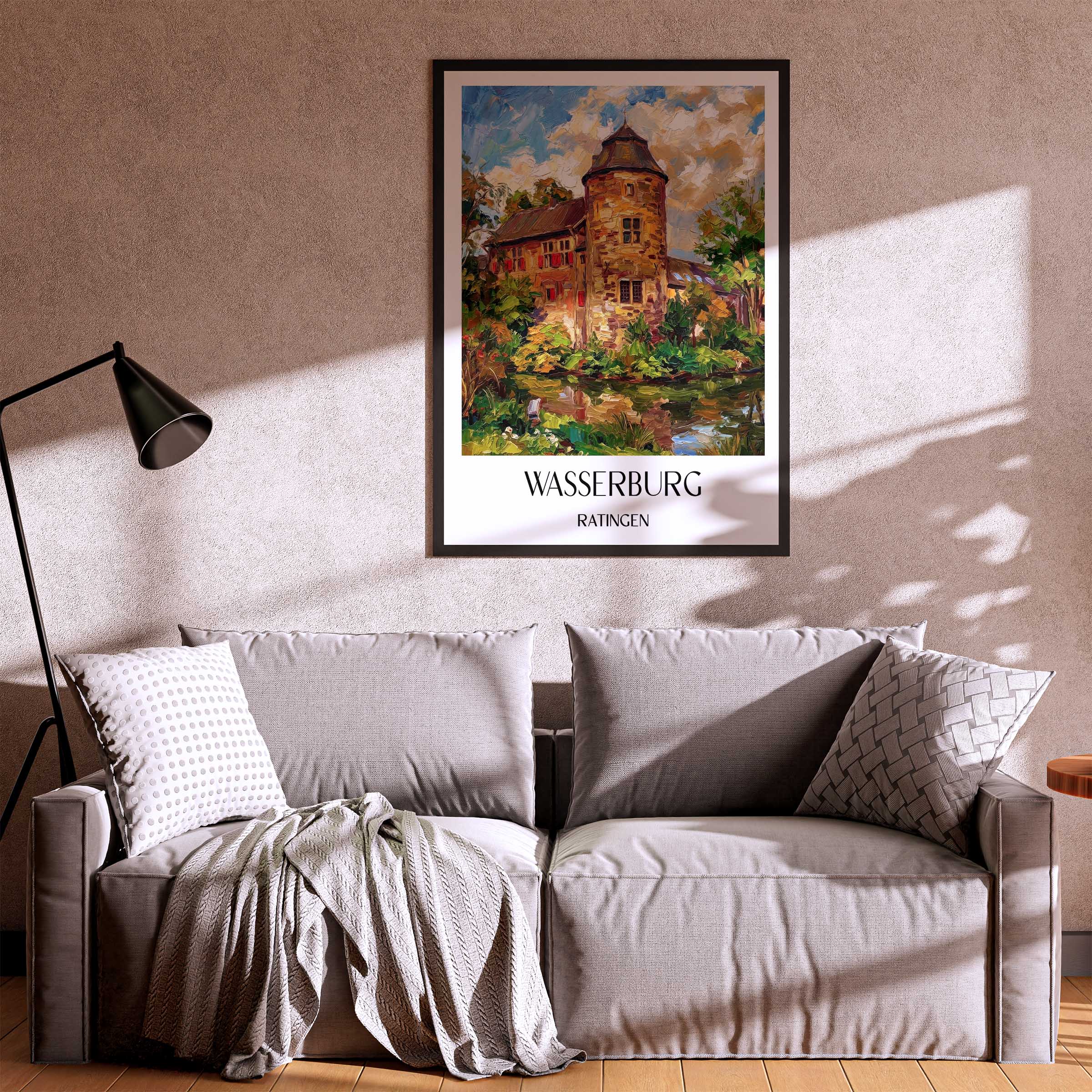 wasserburg--ratingen-deutschland-poster-oil-painting-oelgemaelde