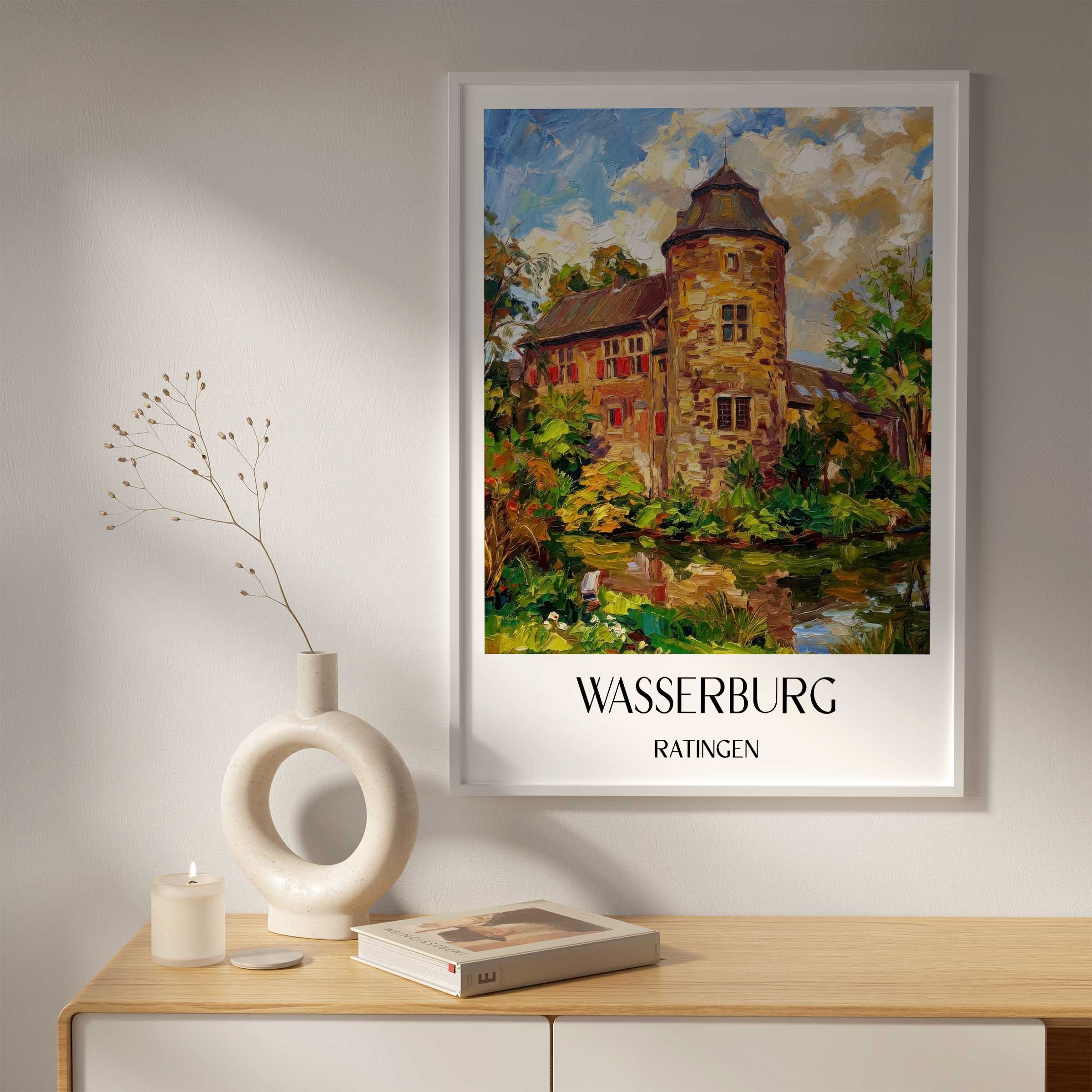 wasserburg--ratingen-deutschland-poster-oil-painting-oelgemaelde