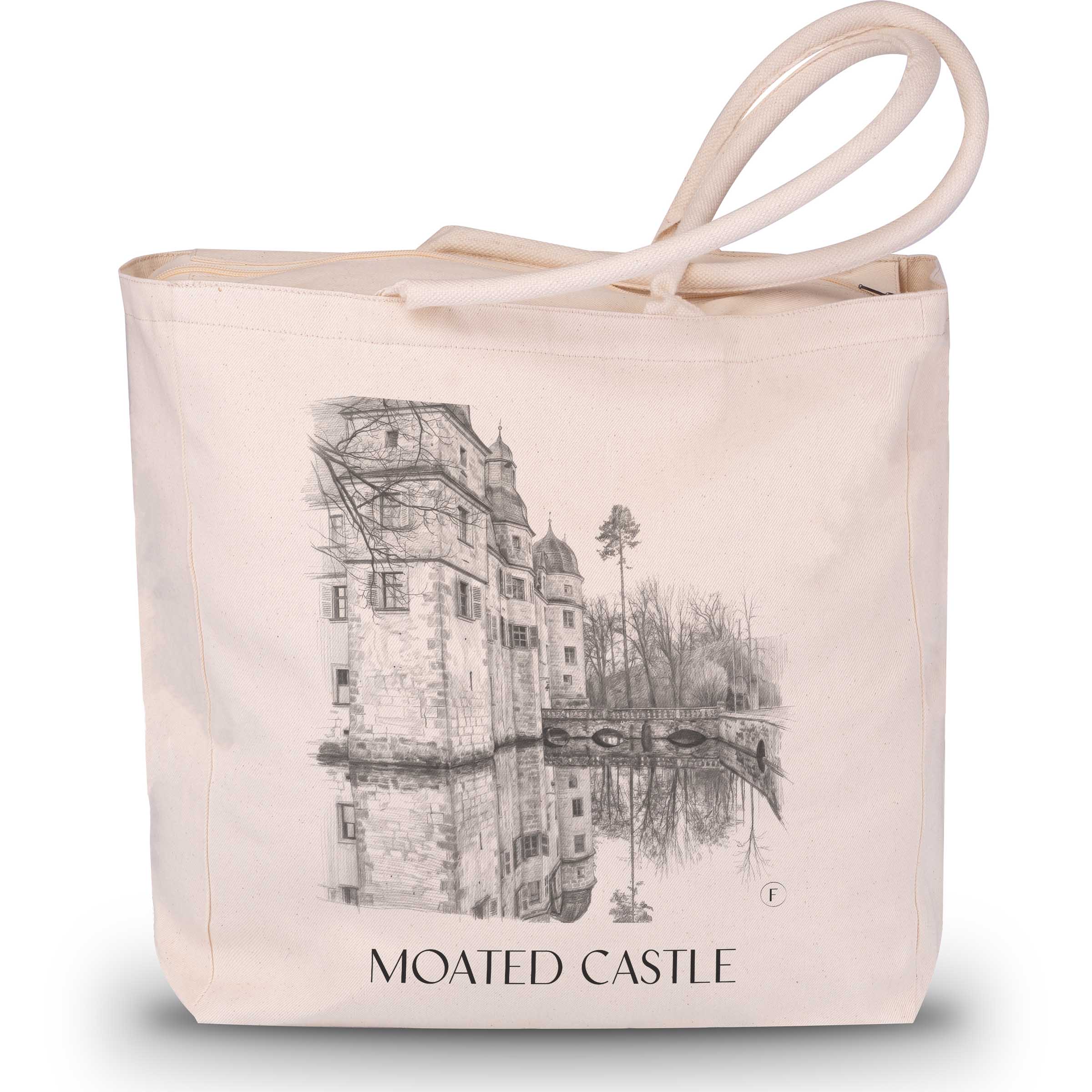 Wasserschloss Shopping Tasche - Mitwitz - Deutschland Tote Bag - Einkaufstasche im Zeichnung Stil