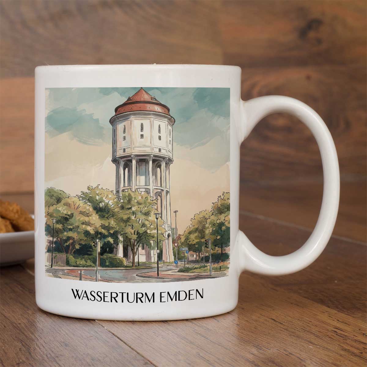 wasserturm-emden-deutschland-kaffeebecher-aquarell
