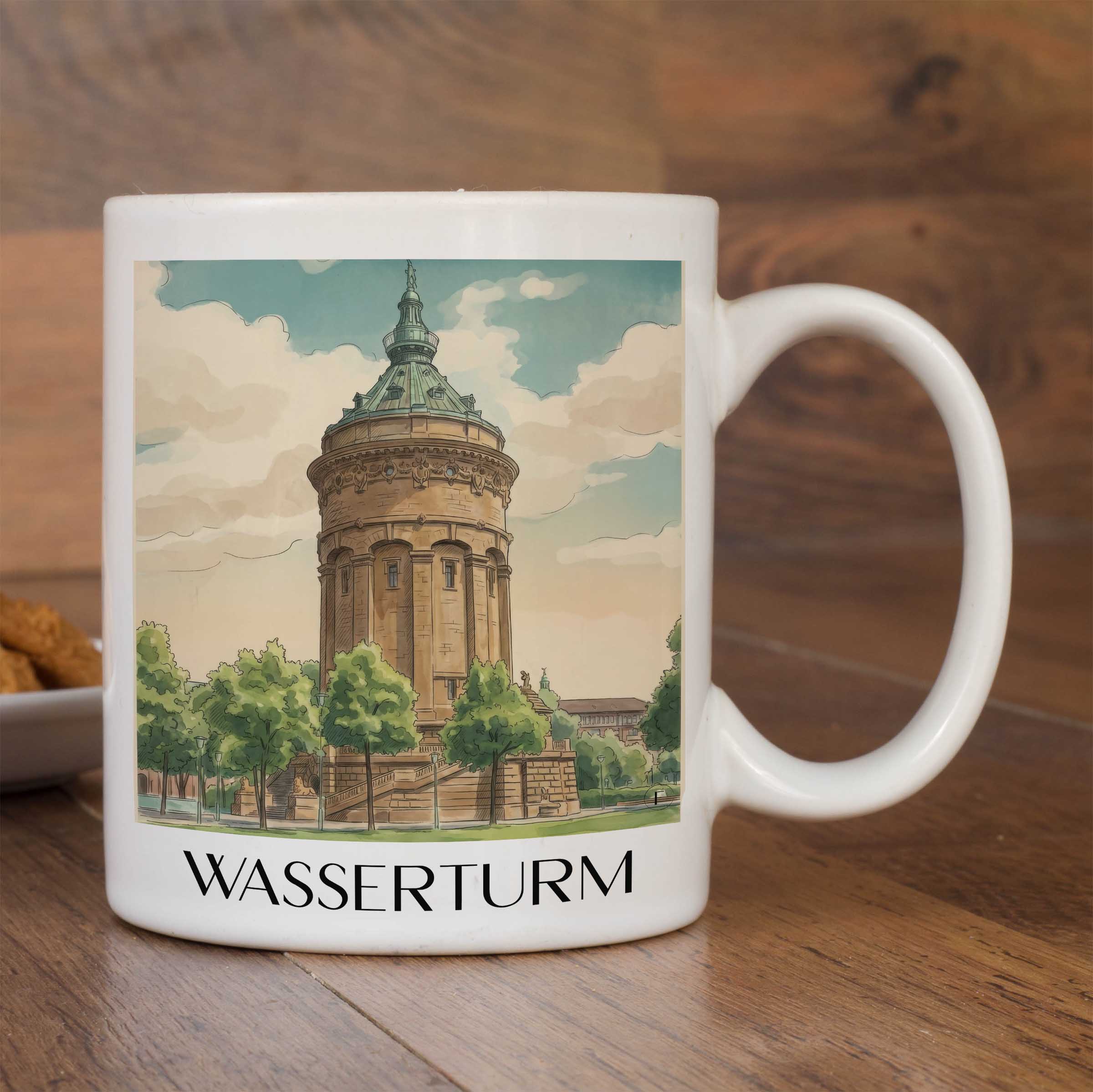 wasserturm-mannheim-deutschland-kaffeebecher-aquarell
