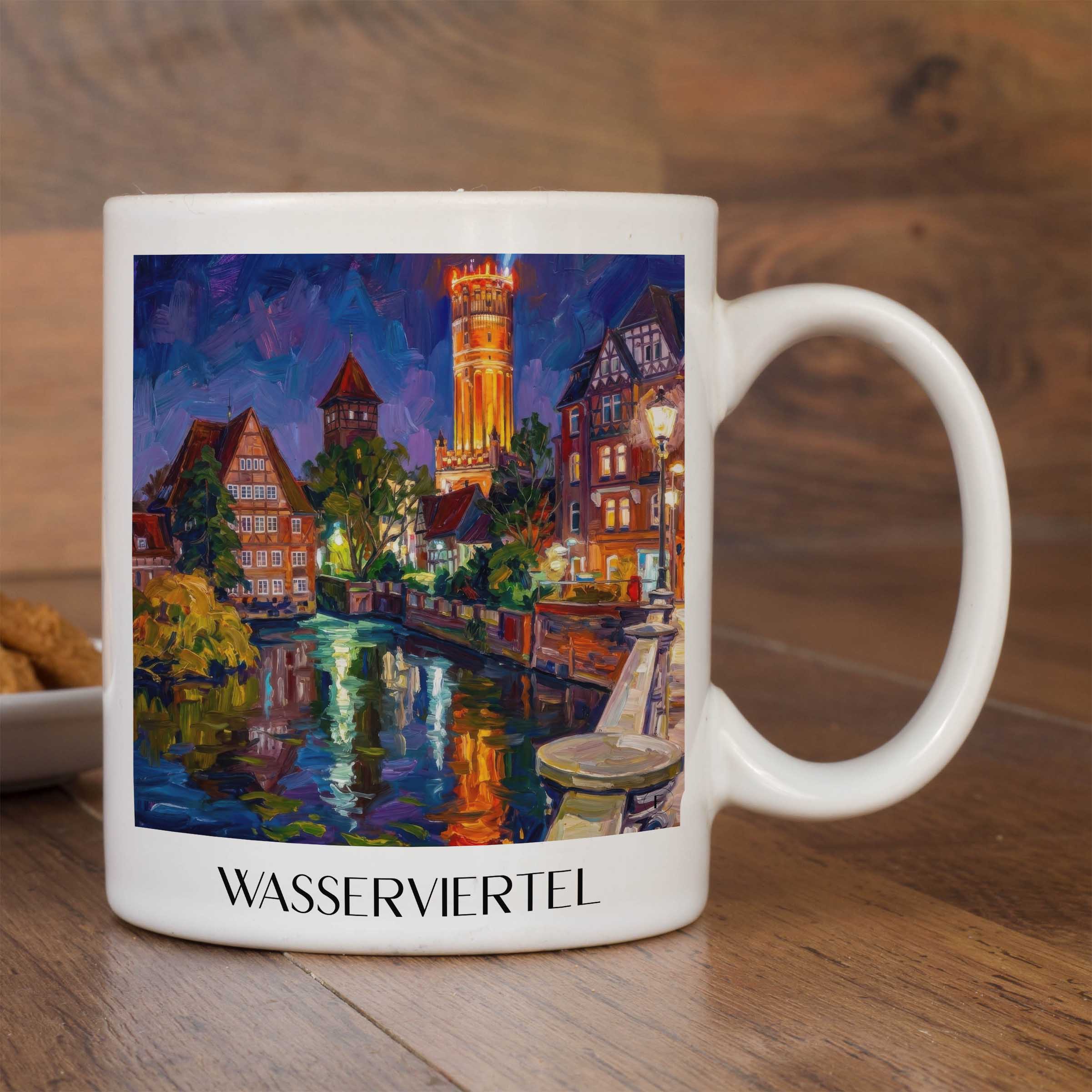 wasserviertel-lüneburg-deutschland-kaffeebecher-oil-painting-oelgemaelde
