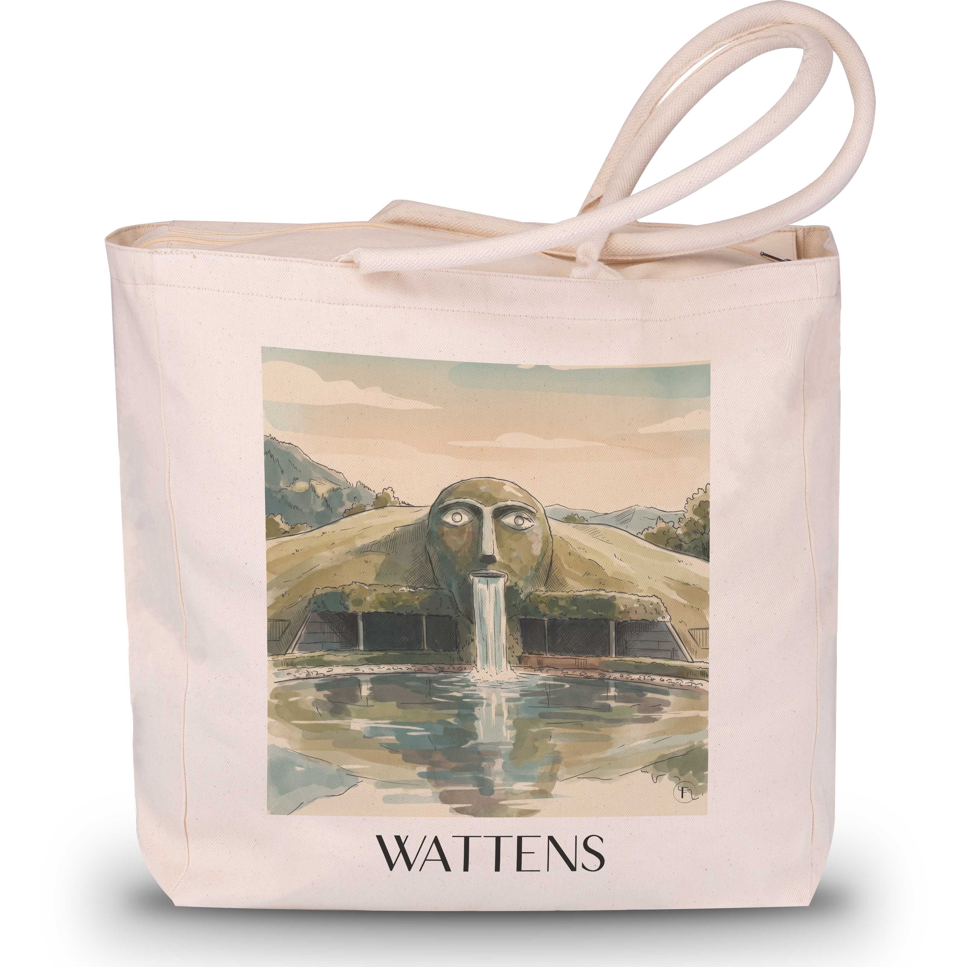 Wattens Shopping Tasche - Tirol - Österreich Tote Bag - Einkaufstasche im Aquarell Stil - favplace