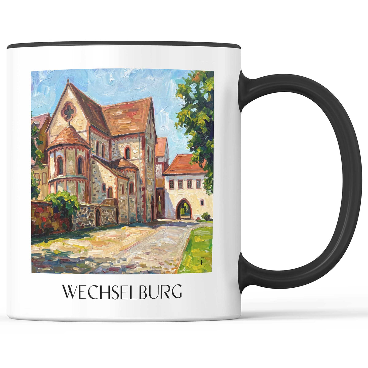 Wechselburg Kaffeebecher - Muldetal - Deutschland Becher - Kaffeetasse im Ölgemälde Stil