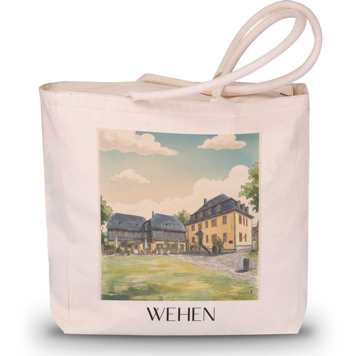 wehen-taunus-deutschland-einkaufstasche-aquarell