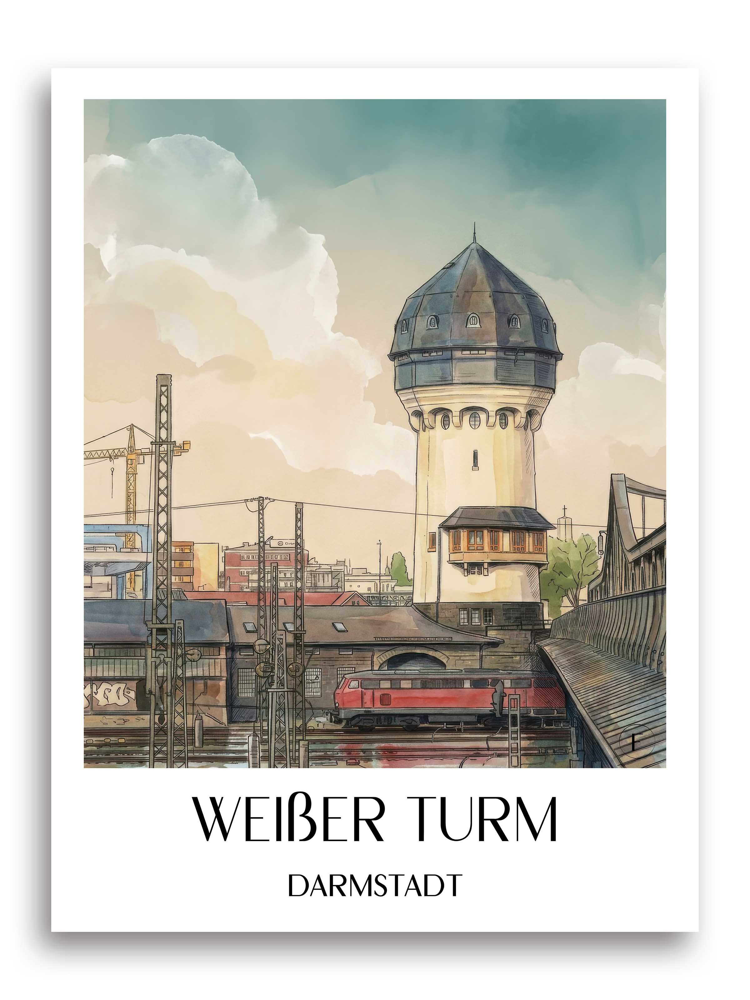weißer-turm-darmstadt-deutschland-poster-aquarell