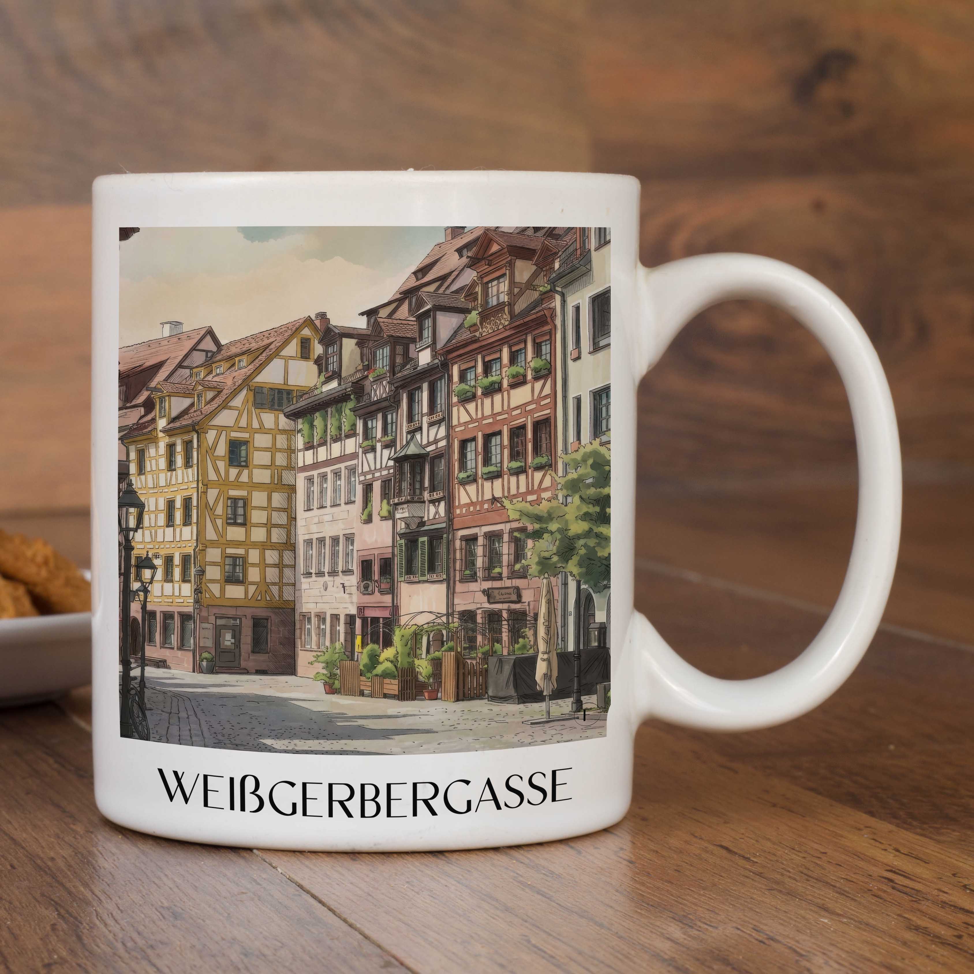 weißgerbergasse-nürnberg-deutschland-kaffeebecher-aquarell