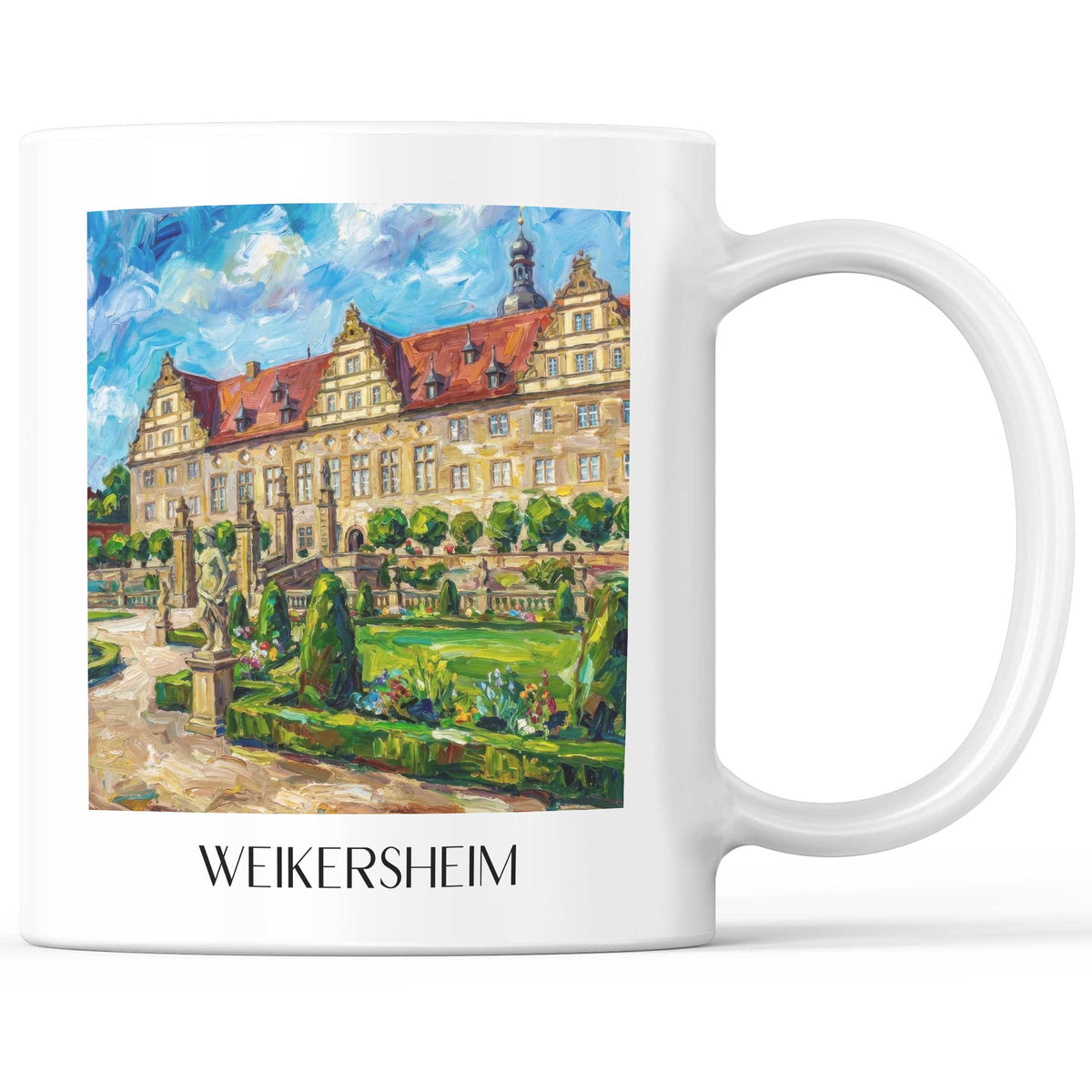 Weikersheim Kaffeebecher - Taubertal - Deutschland Becher - Kaffeetasse im Ölgemälde Stil - favplace