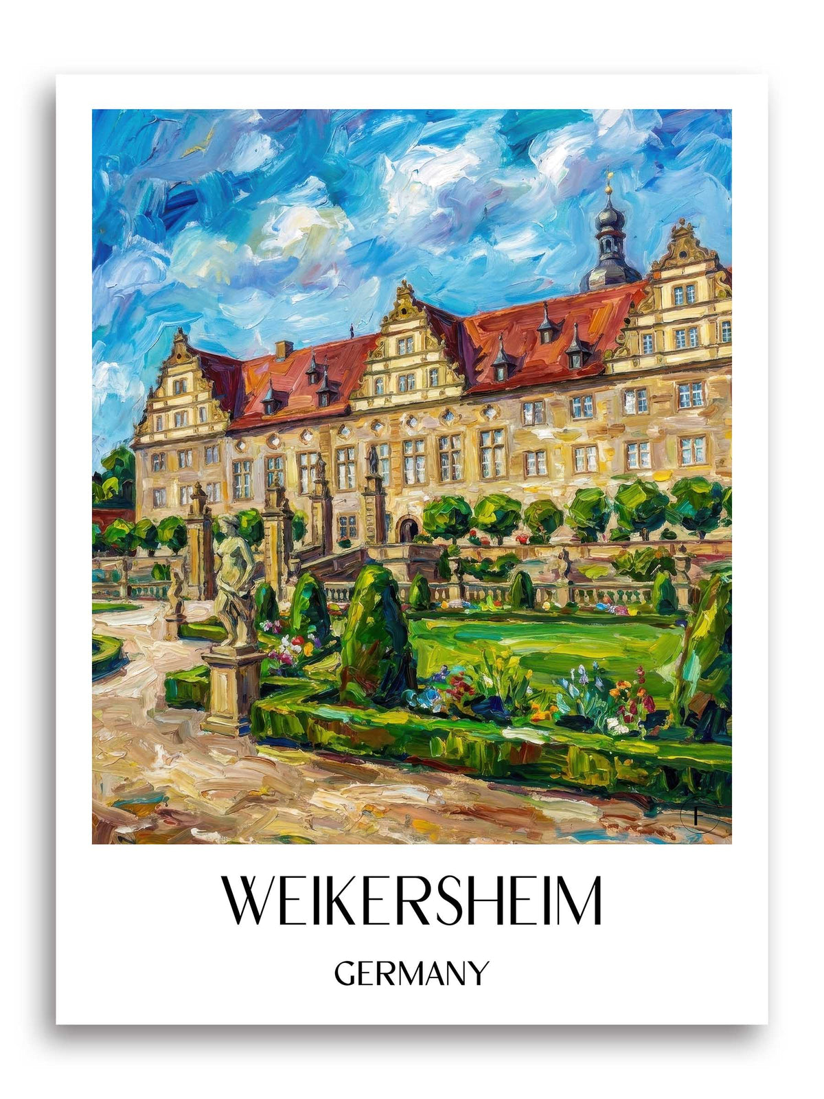 Weikersheim Poster - Taubertal - Deutschland Kunstdruck - Ölgemälde von A4 bis A1 - favplace