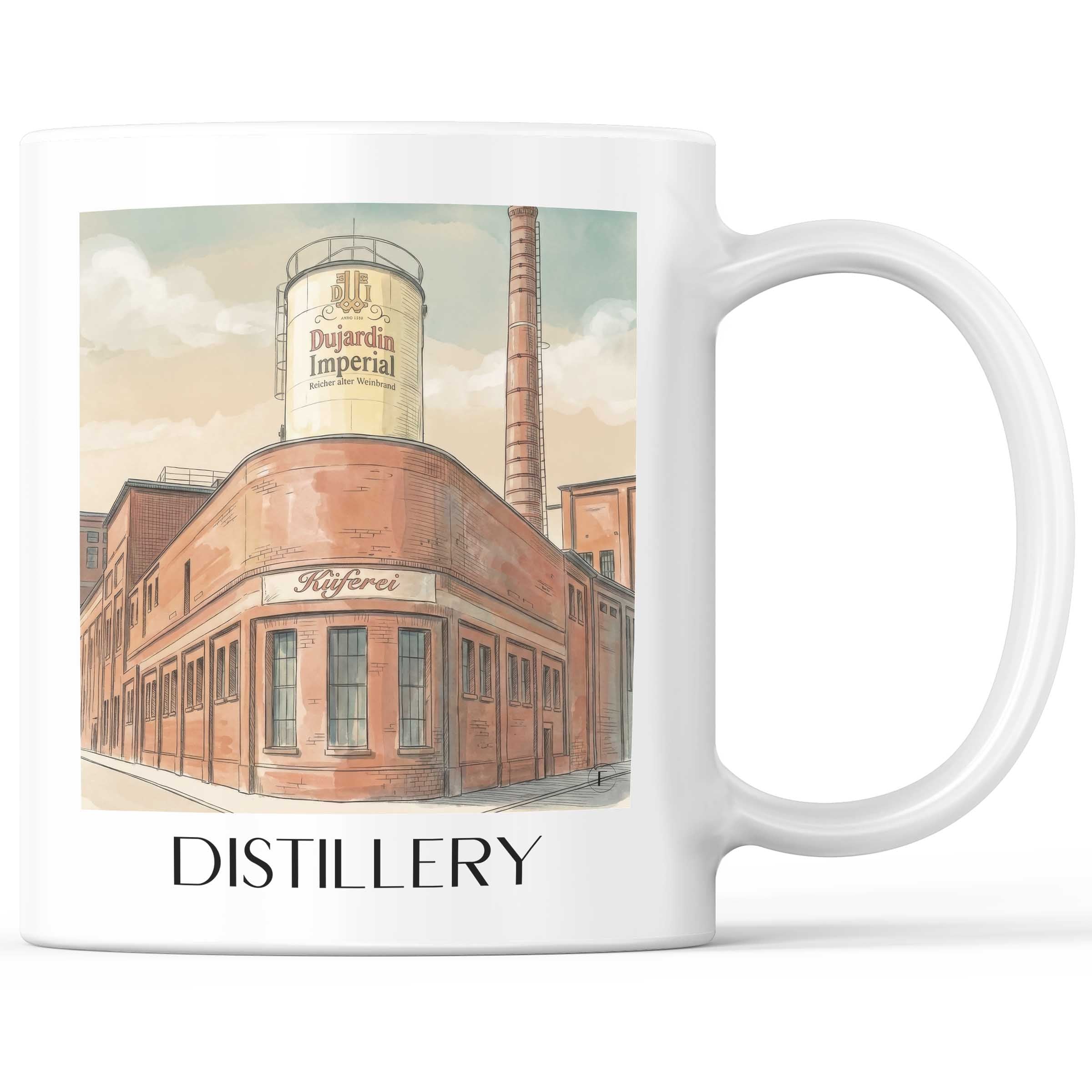 Weinbrennerei Kaffeebecher - Krefeld - Deutschland Becher - Kaffeetasse im Aquarell Stil - favplace