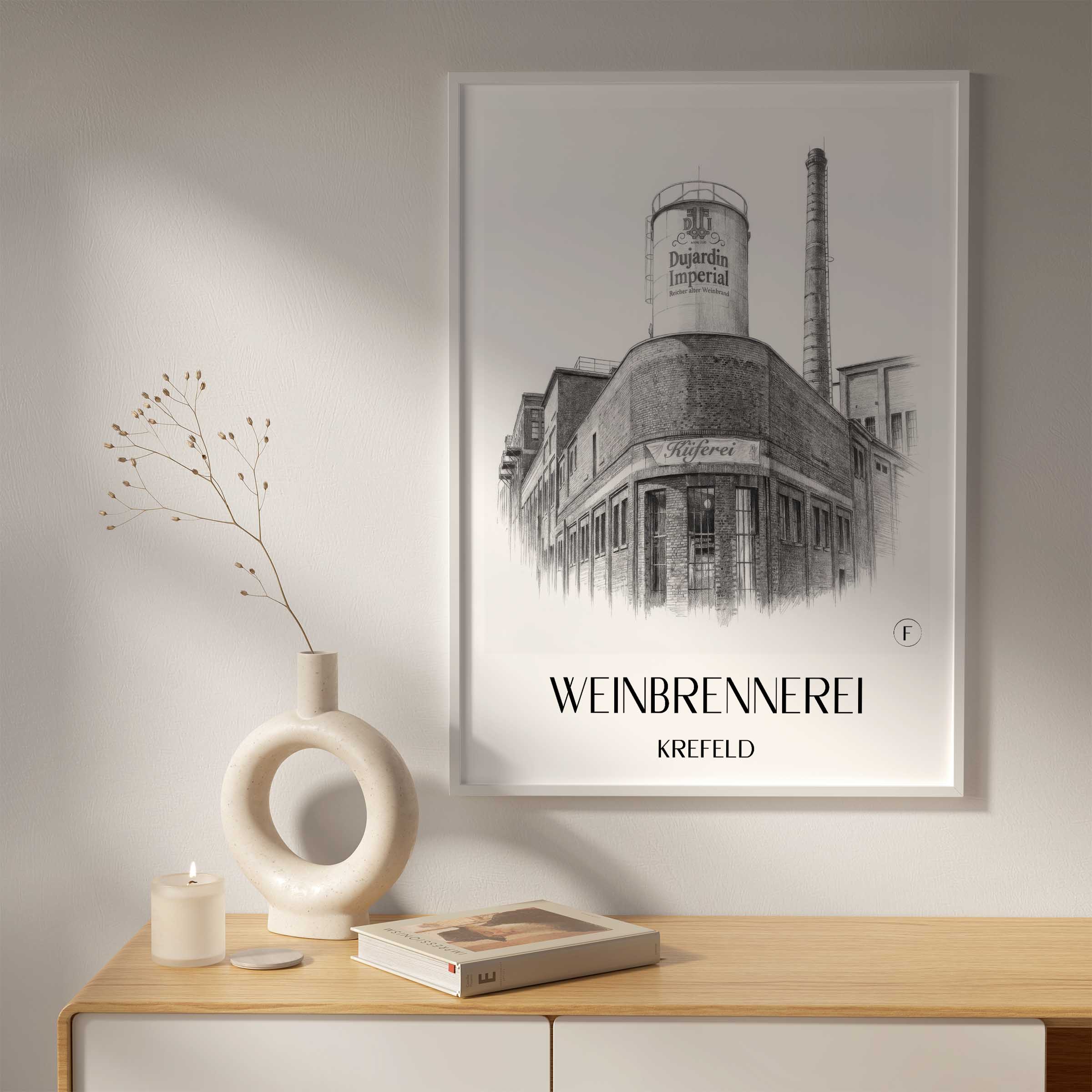 weinbrennerei--krefeld-deutschland-poster-bleistift-zeichnung-drawing