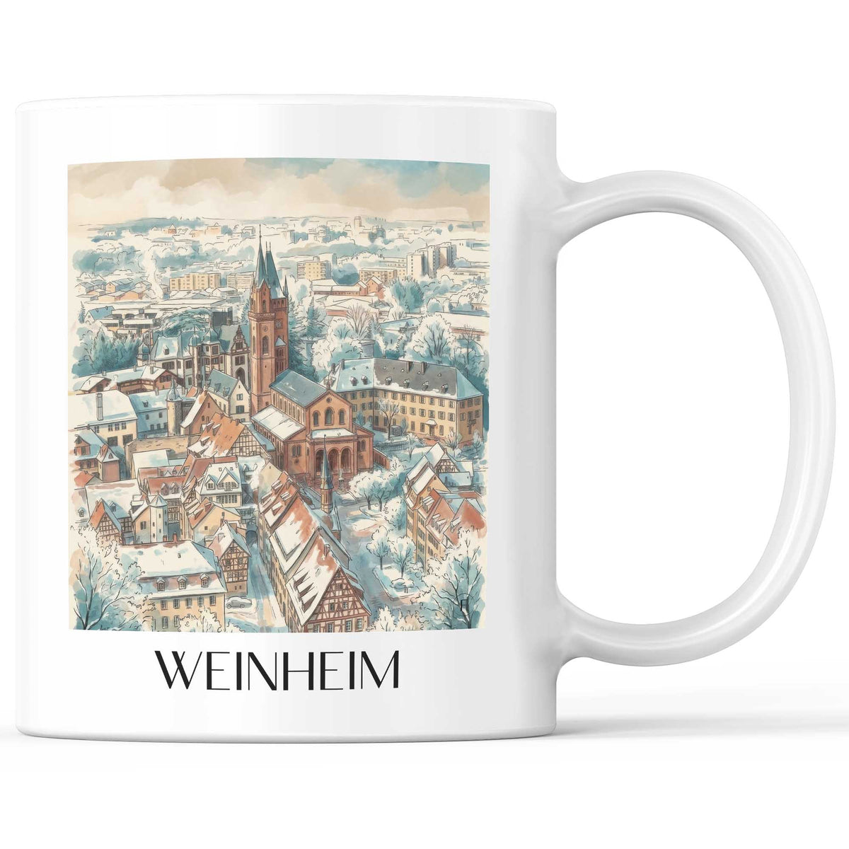 Weinheim Kaffeebecher - Kurpfalz - Deutschland Becher - Kaffeetasse im Aquarell Stil - favplace