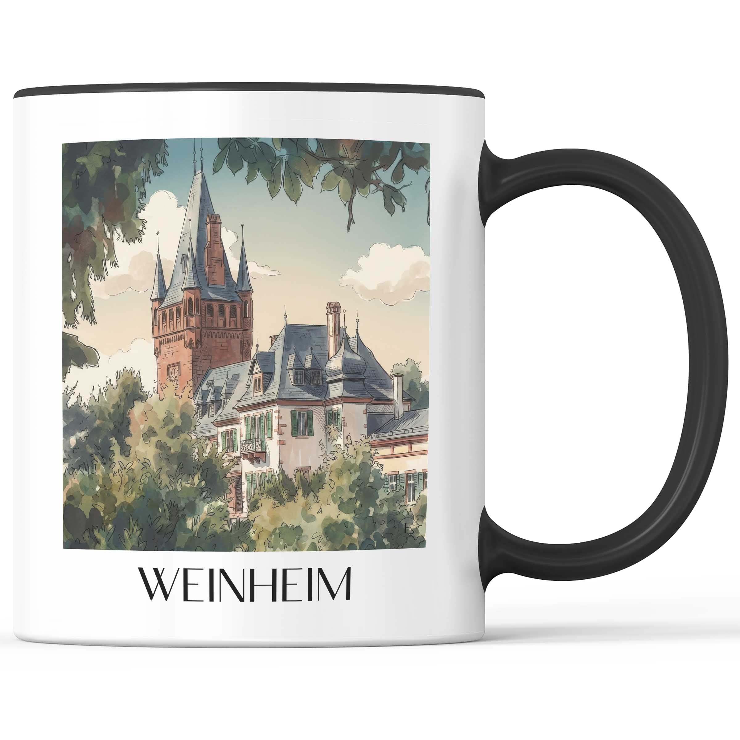 Weinheim Kaffeebecher - Odenwald - Deutschland Becher - Kaffeetasse im Aquarell Stil - favplace