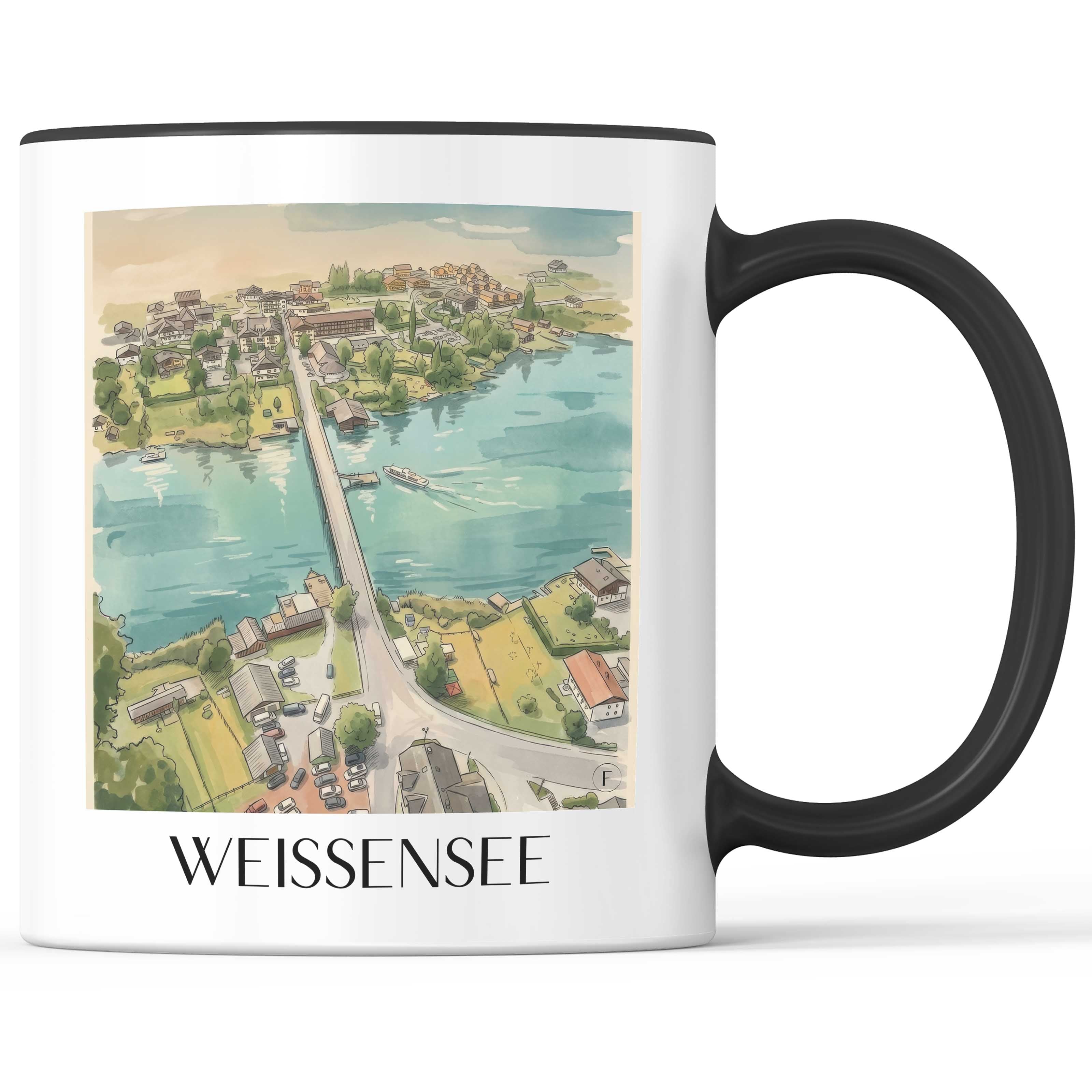 Weissensee Kaffeebecher - Kärnten - Österreich Becher - Kaffeetasse im Aquarell Stil - favplace